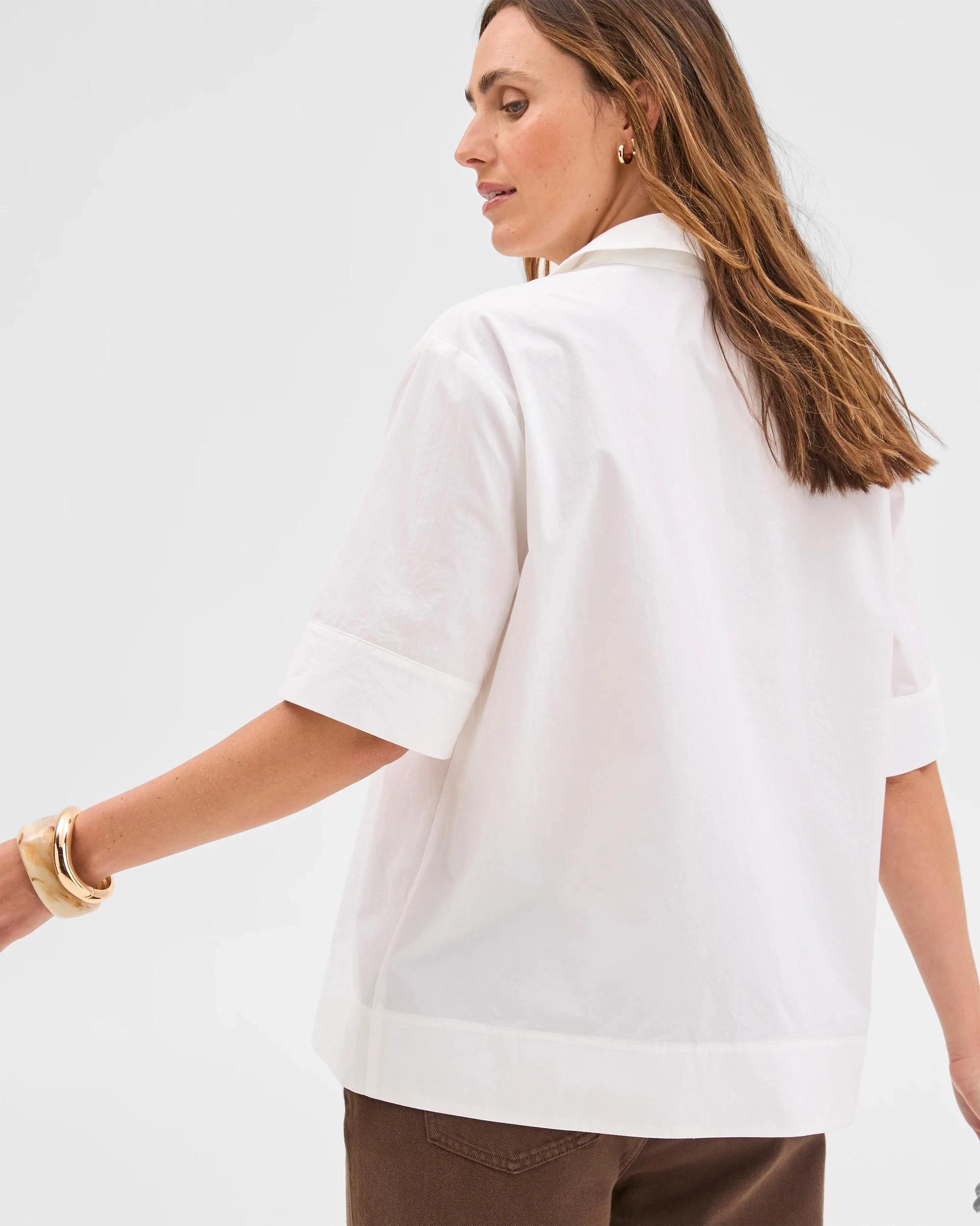 6 Target Woman Australian Cotton Short Sleeve Popover Tunic WHITE, 6 of 6