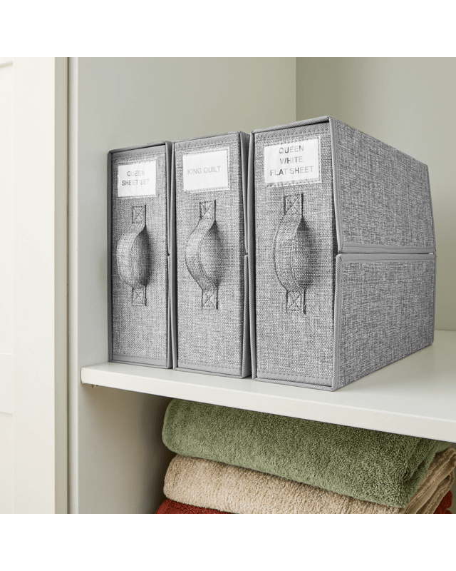 Linen Look Bed Linen Box - Char