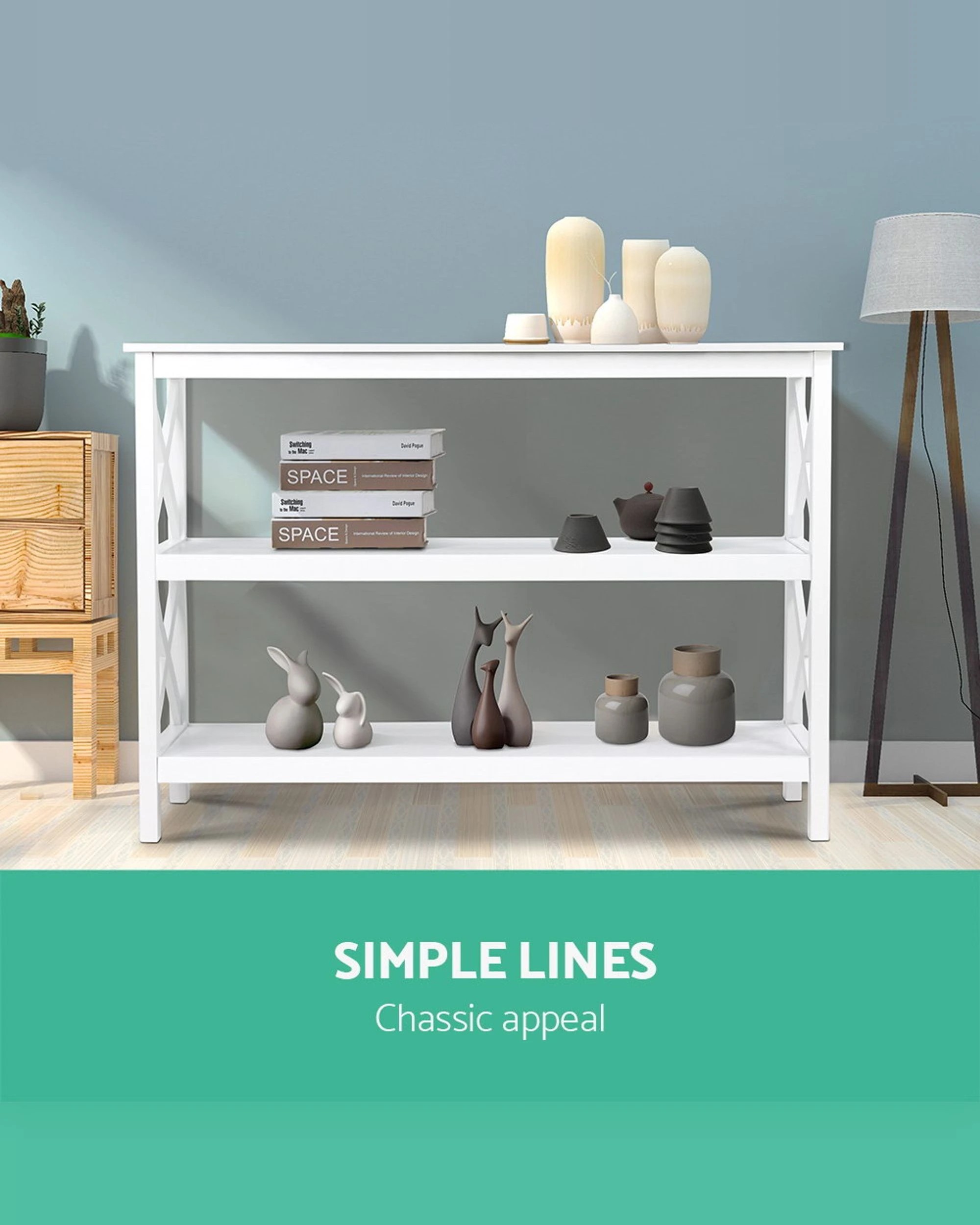 3 Artiss Console Table 3-tier
 - White, 3 of 3