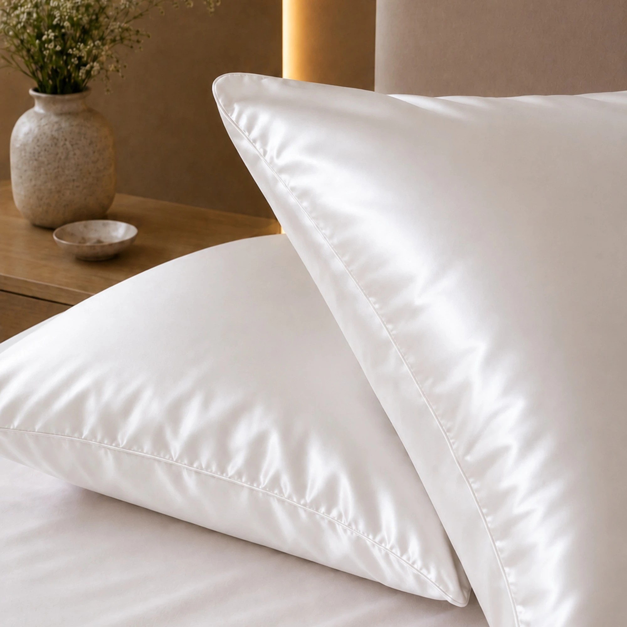 2 Royal Comfort Mulberry Silk Hypoallergenic Pillowcase Twin Pack - White, 2 of 10