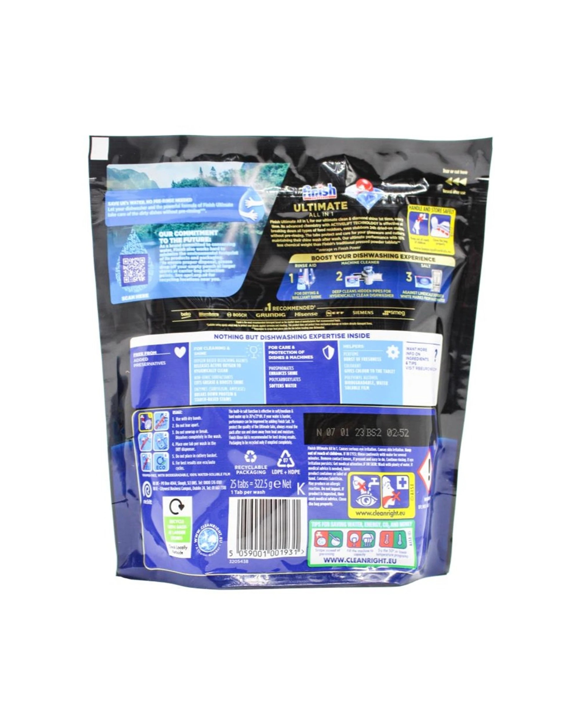 3 Finish 25pc Finish Powerball Dishwashing Tablets Ultimate All In 1 Lemon Scent, 3 of 3