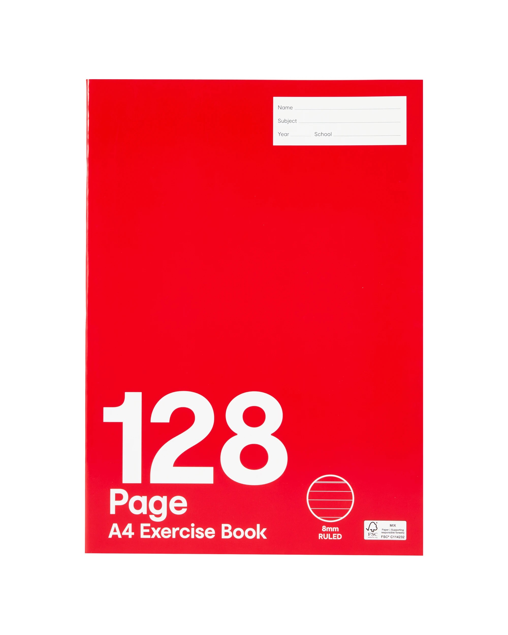 1 A4 Exercise Book - 128 Pages, Red, 1 of 4