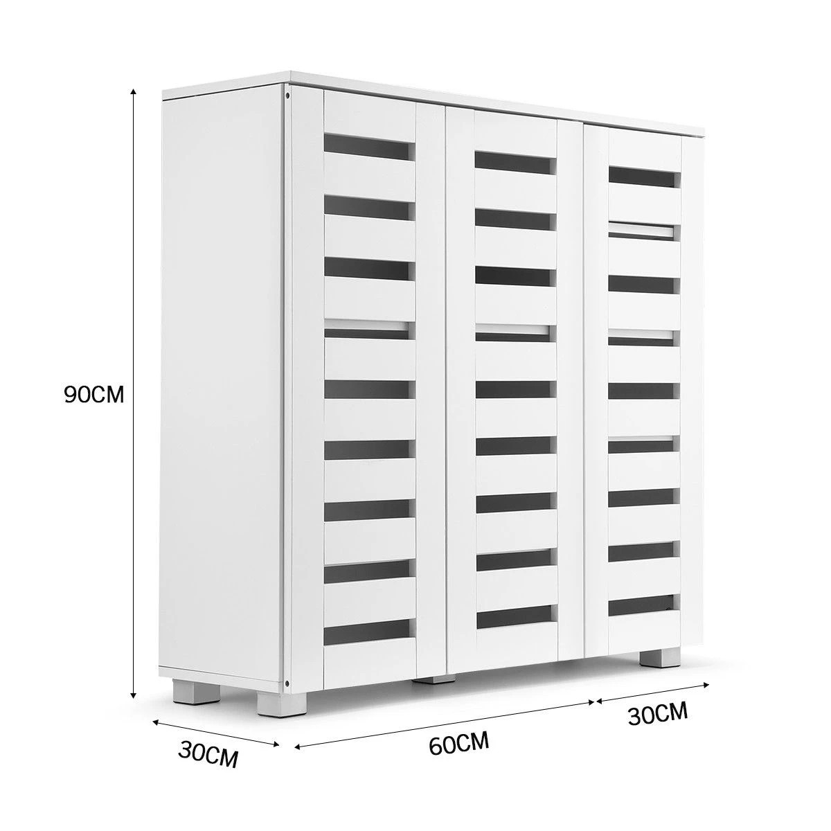 3 Ausway 4 Tier Wooden Shoe Storage Cabinet Rack Shelf Organiser for 30 Pairs, 3 of 7