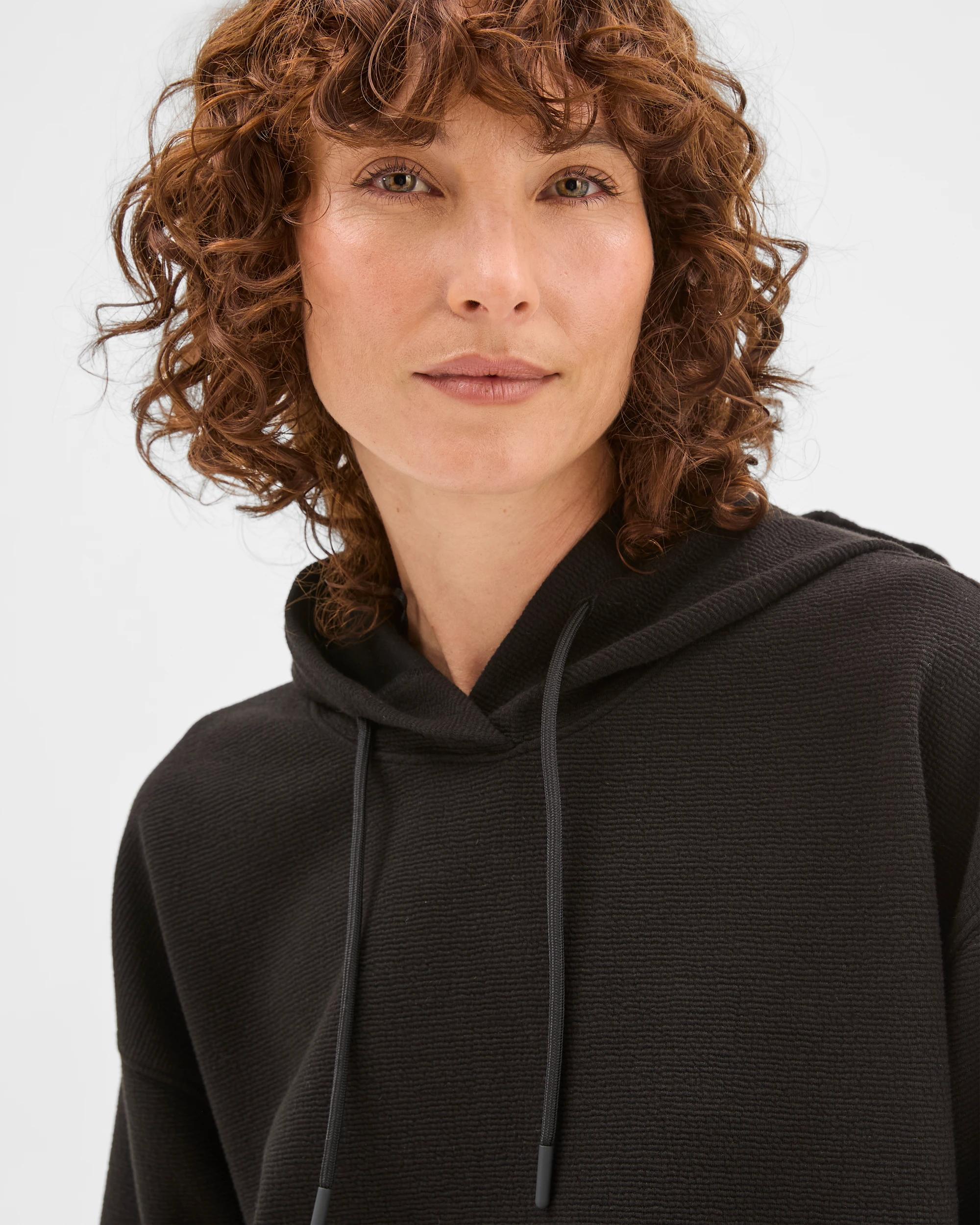 6 Target Active Active Australian Cotton Blend Crinkle Hooded Jumper BLACK, 6 of 7