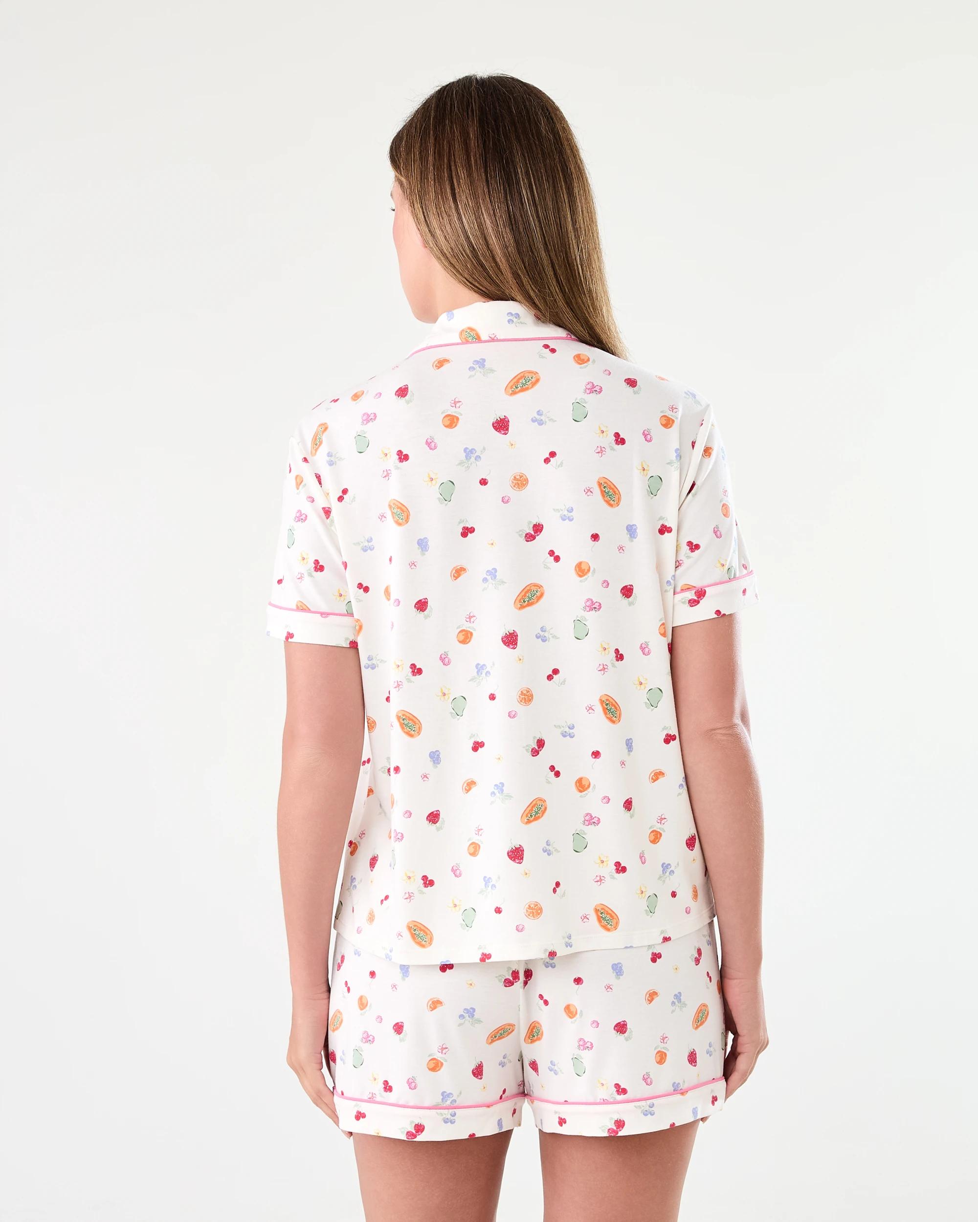 3 Short Sleeve Top and Shorts Comfort Pyjama Set Fruitsalad, 3 of 10