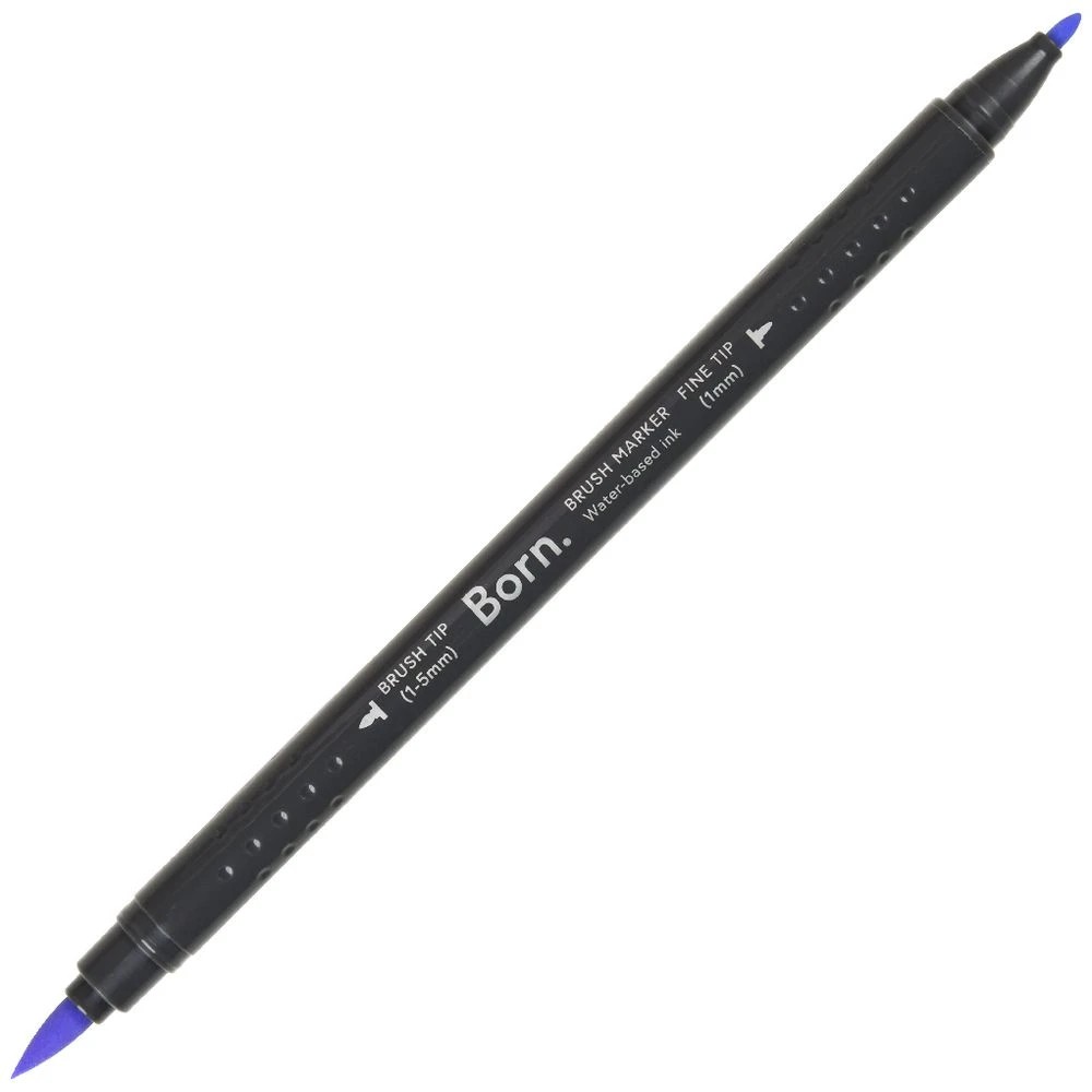 4 Born Professional Brush Dual-Tip Marker Pastel Blue 533, 4 of 4