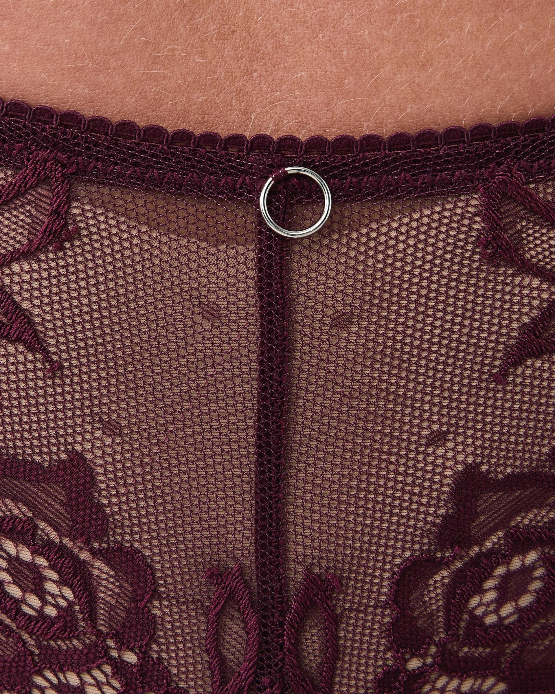 3 Co-ordinated Lace Cheeky Bikini Briefs Velvet Red, 3 of 5