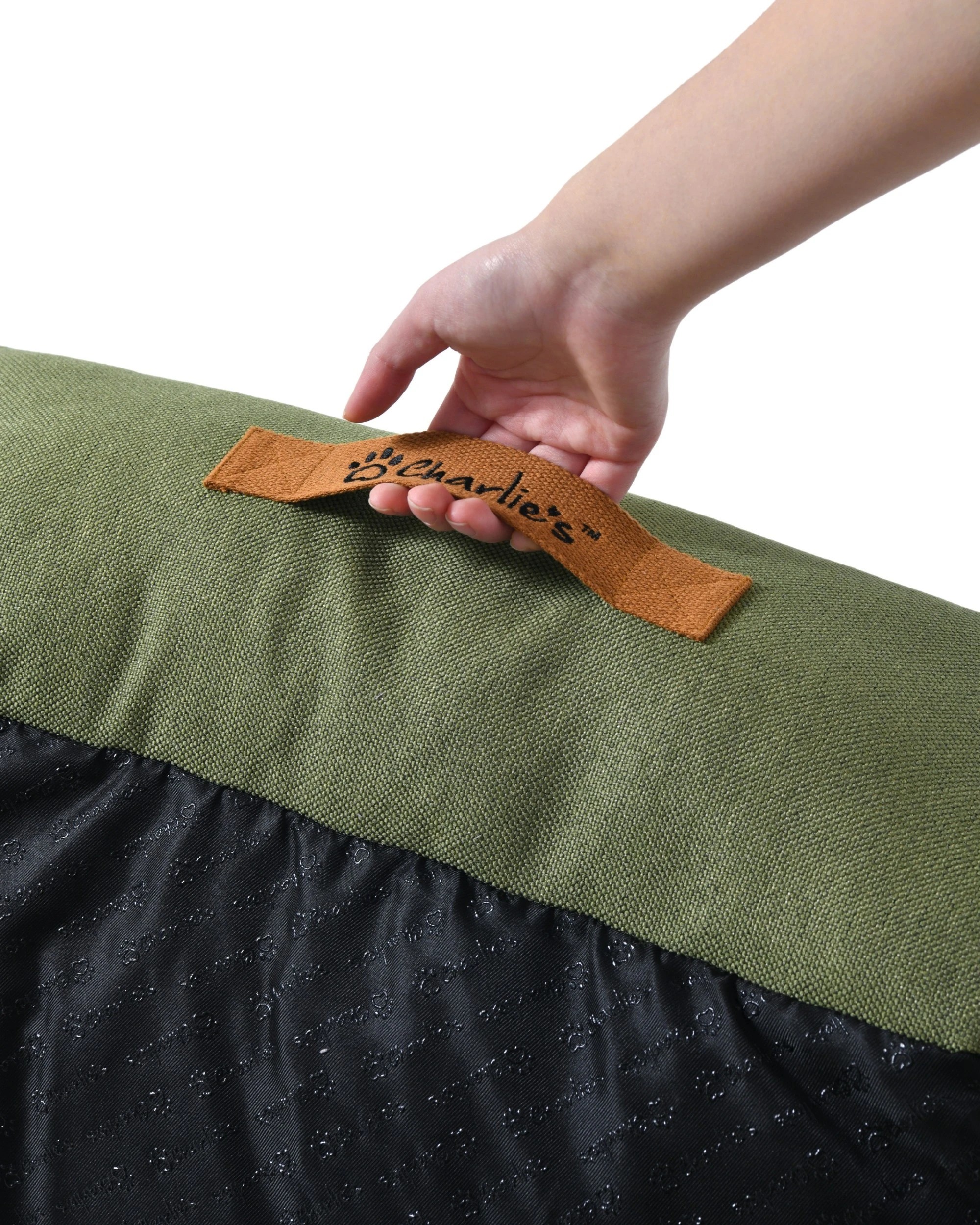 4 Charlie's Brooksy Woven Dog Bed Large - Olive, 4 of 10