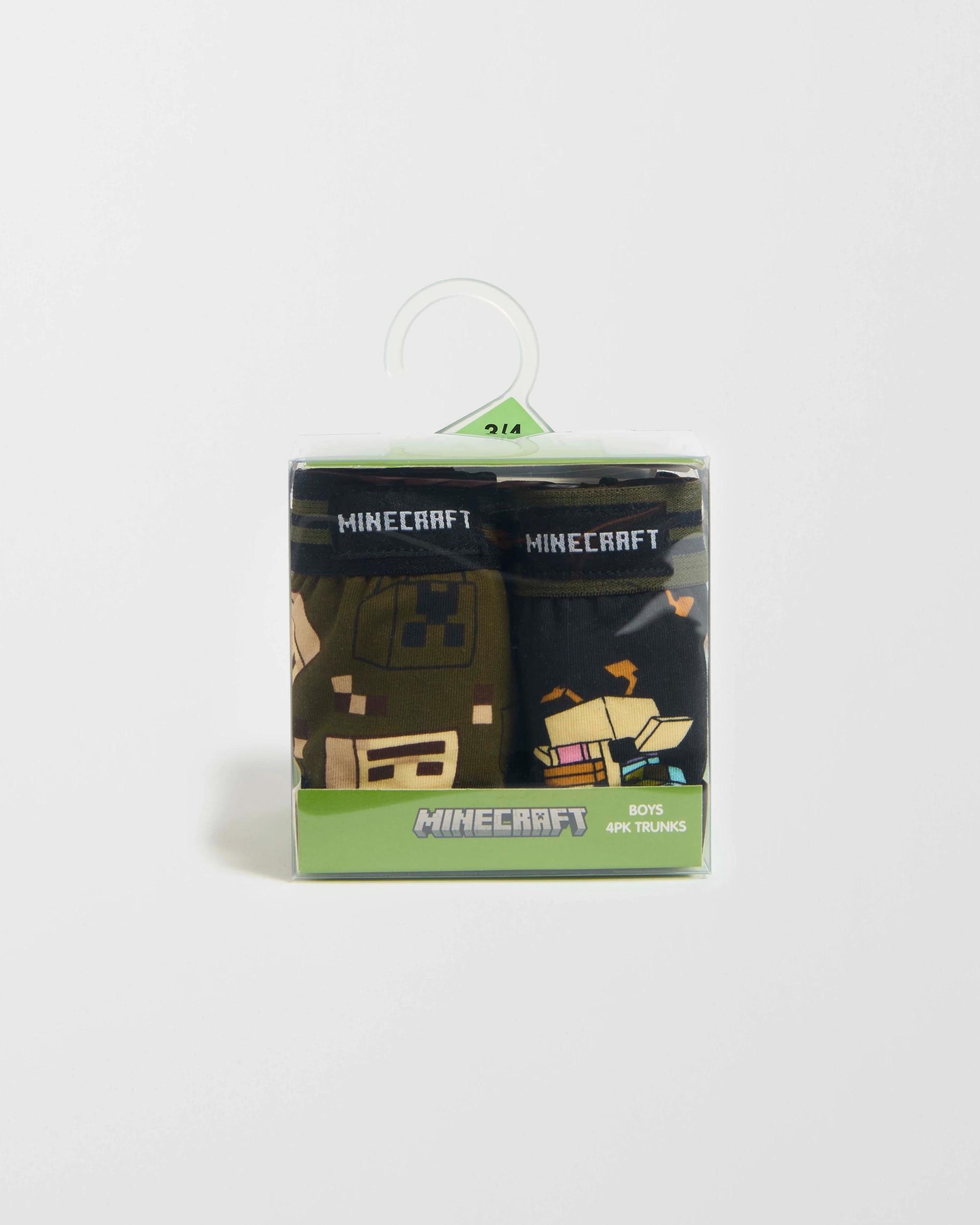 2 Licensed Minecraft Australian Cotton 4 Pack Younger Boys Trunks MULTI MINECRAFT, 2 of 2