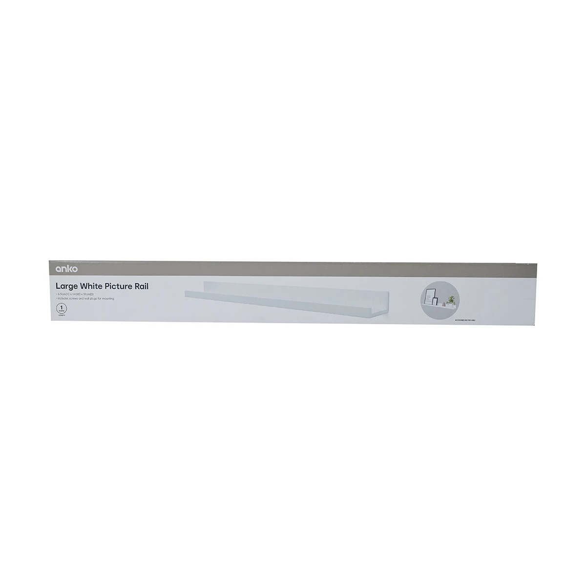 10 1m Large White Picture Rail, 10 of 10