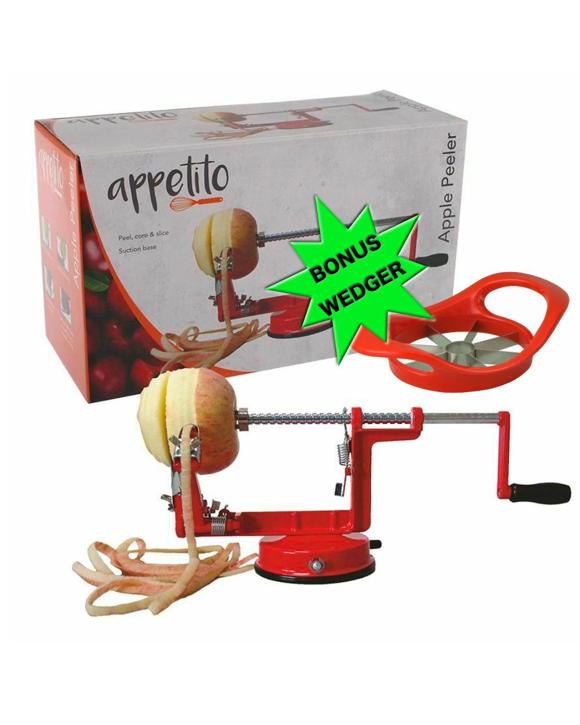 Apple Peeler & Corer W Suction Base & Apple Wedger