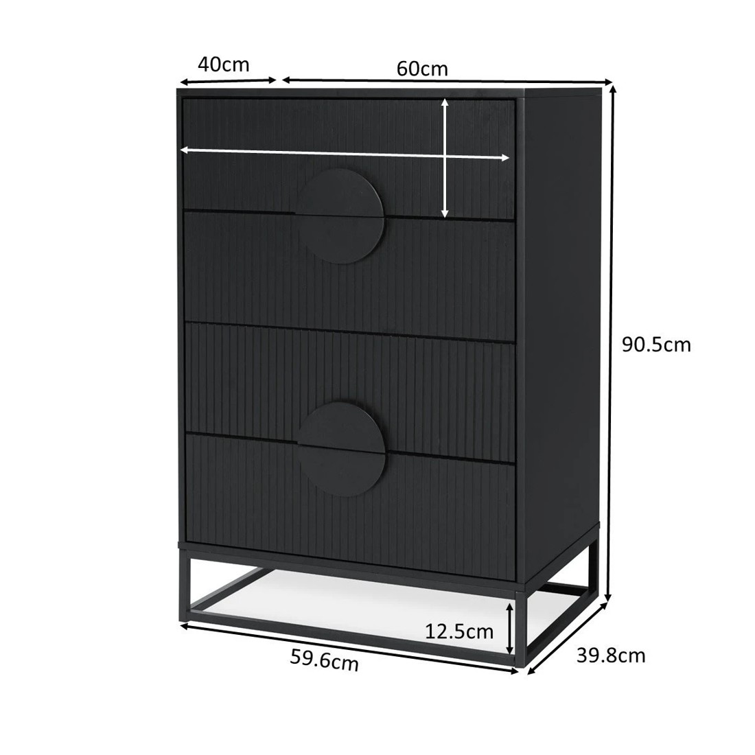 9 Stevie 4 Drawer Chest - Black, 9 of 9