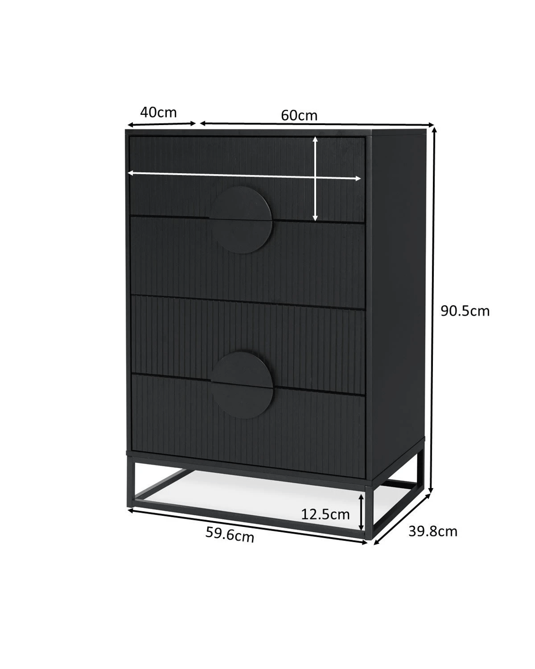 9 Stevie 4 Drawer Chest - Black, 9 of 9