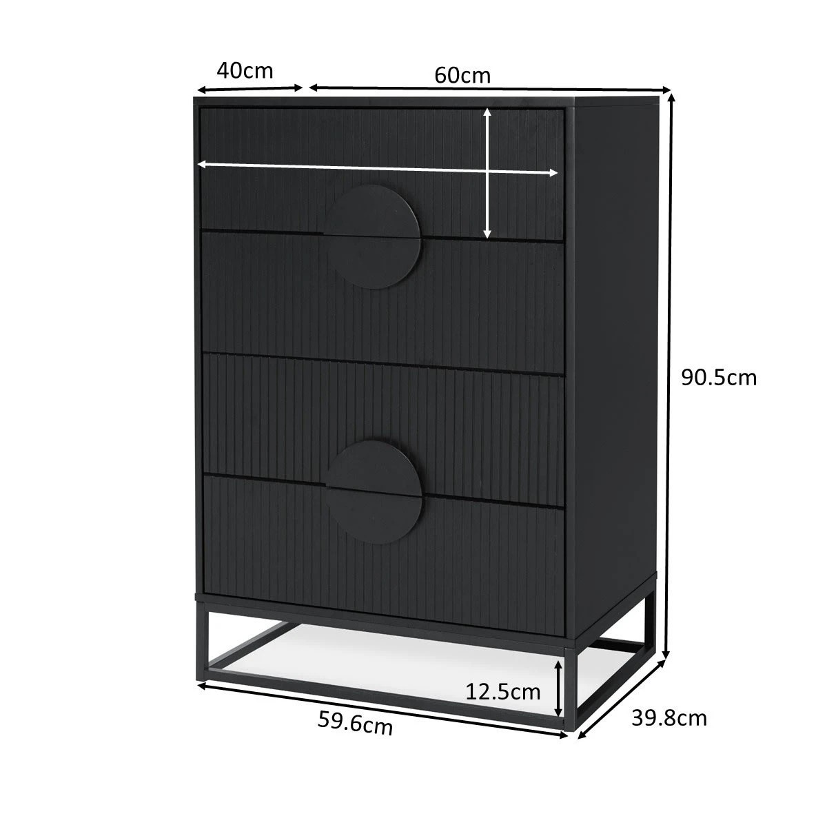 9 Stevie 4 Drawer Chest - Black, 9 of 9