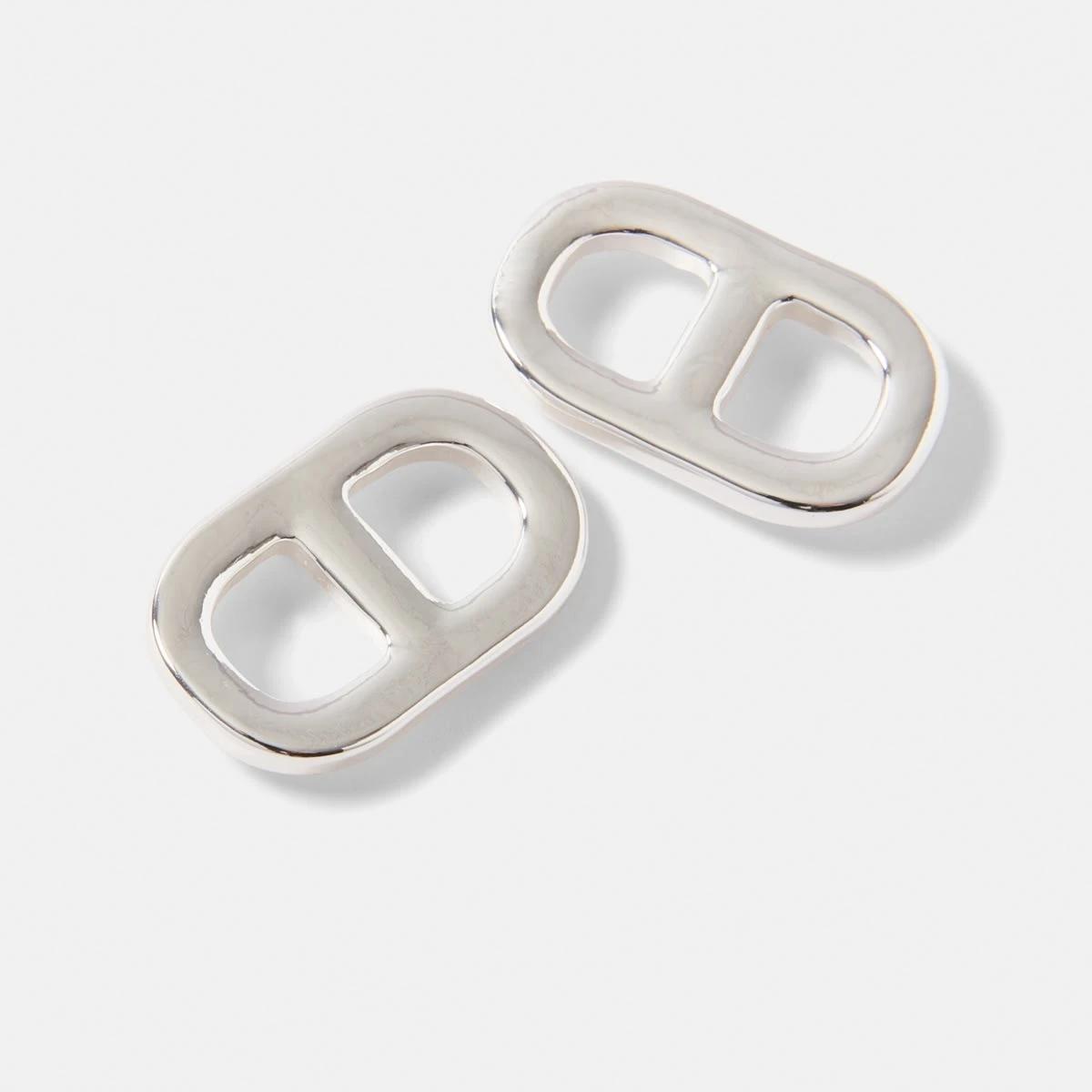 3 Interlink Stud Earrings SILVER, 3 of 5