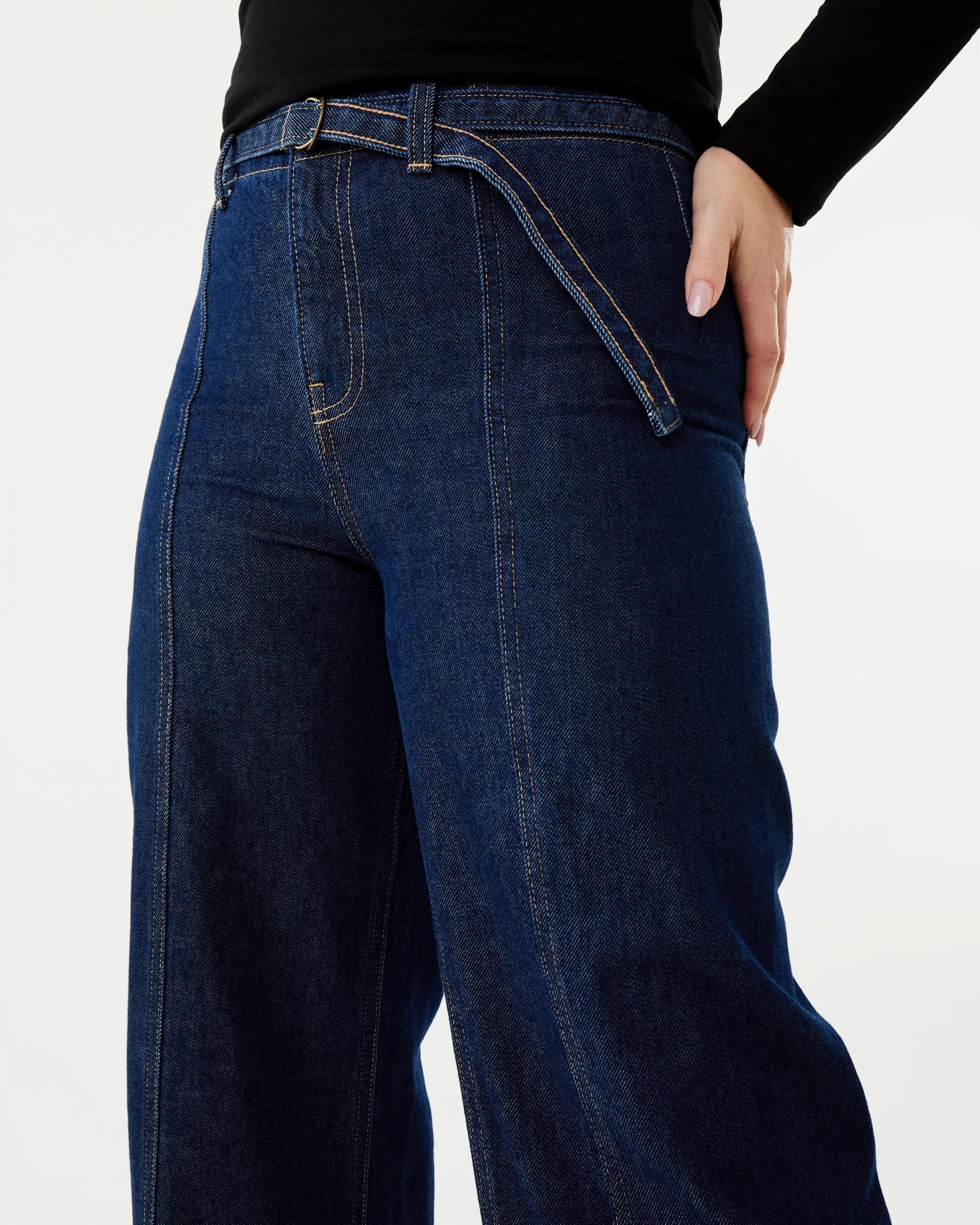 6 Seam Front Self Belt Jeans Indigo Wsh, 6 of 8