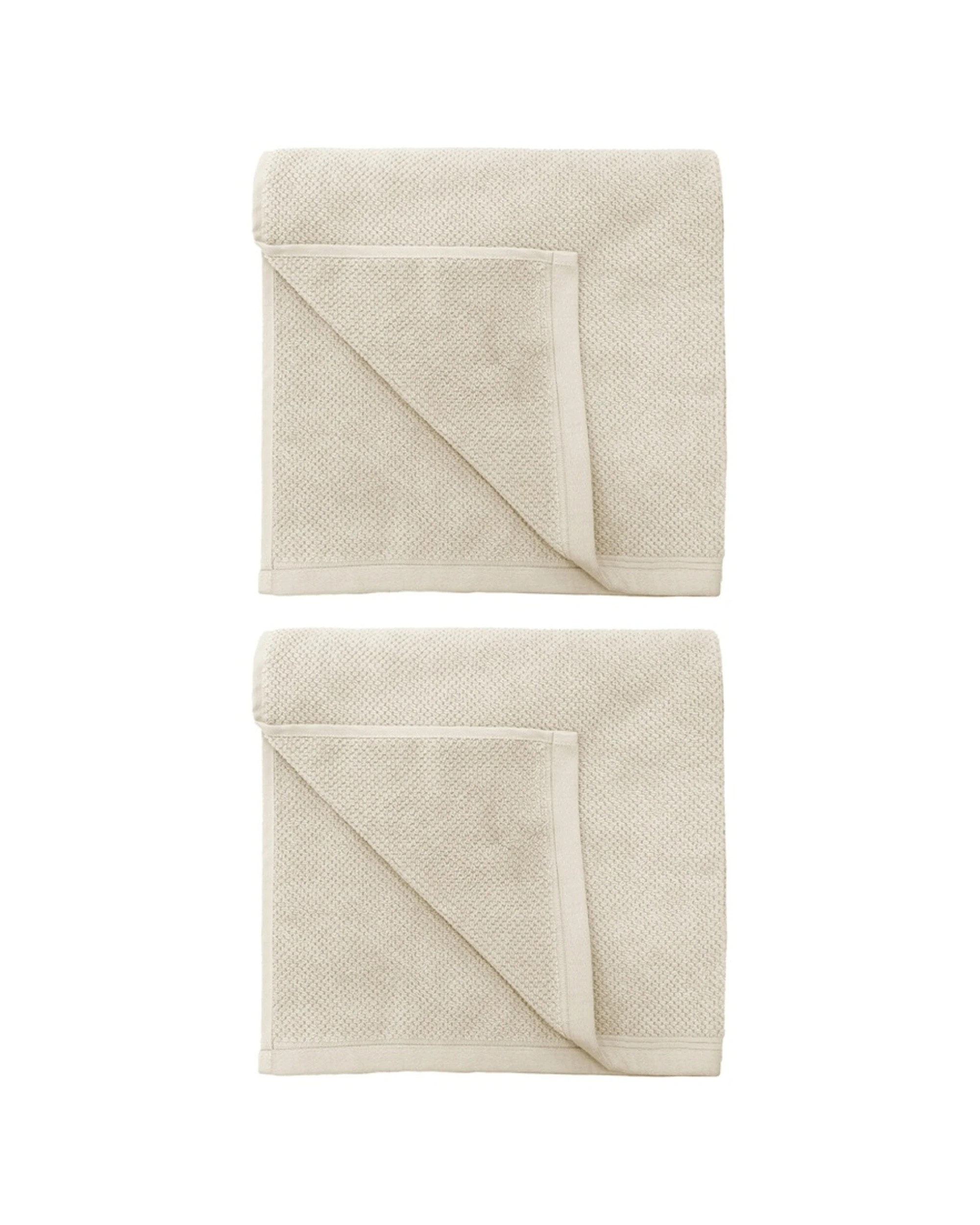 1 Bambury Angove 600gsm Soft Absorbent Cotton Bath Towel 2PK 70x140cm - Beige, 1 of 5