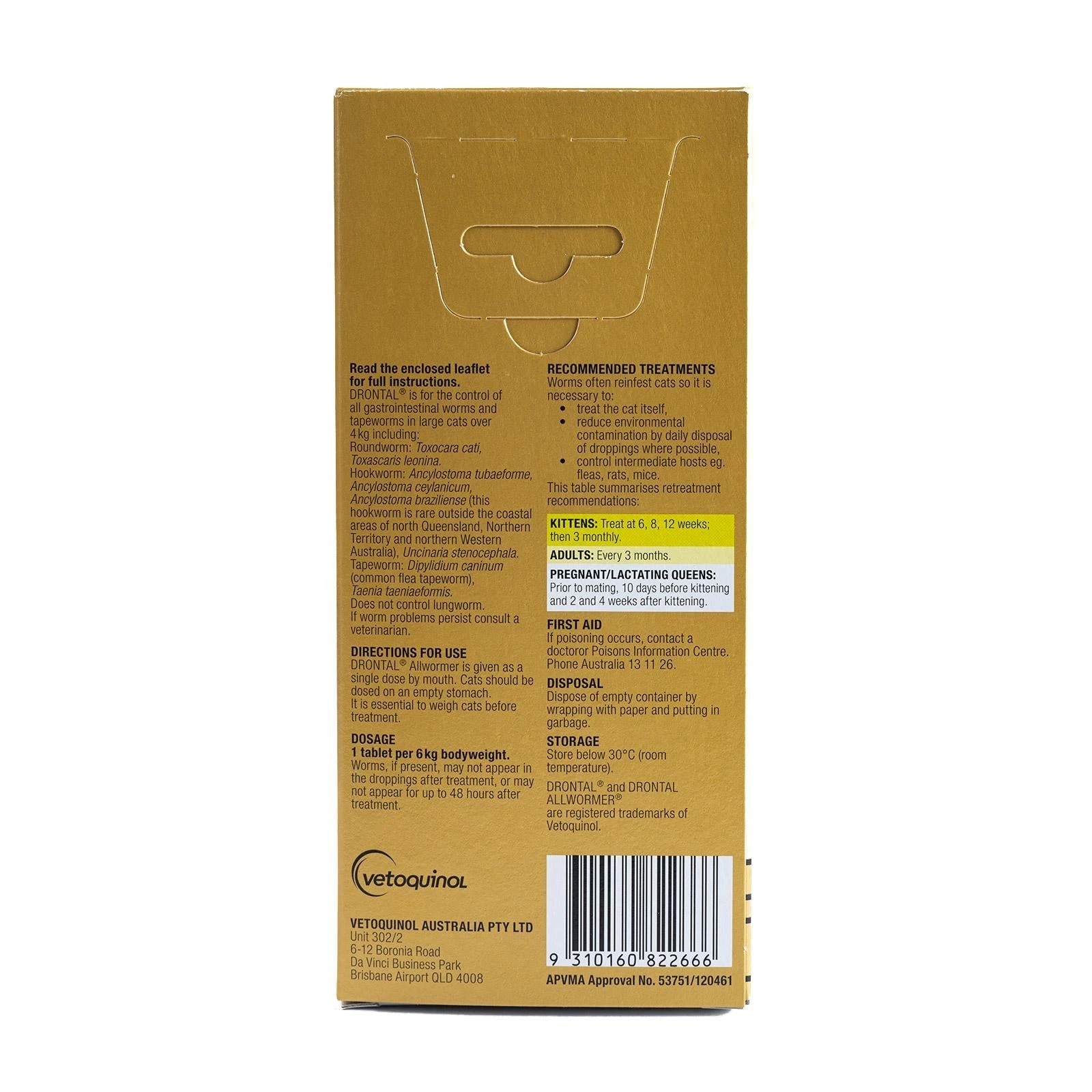 2 Drontal Allwormer Ellipsoid Cat 4kg 2 Pack, 2 of 2