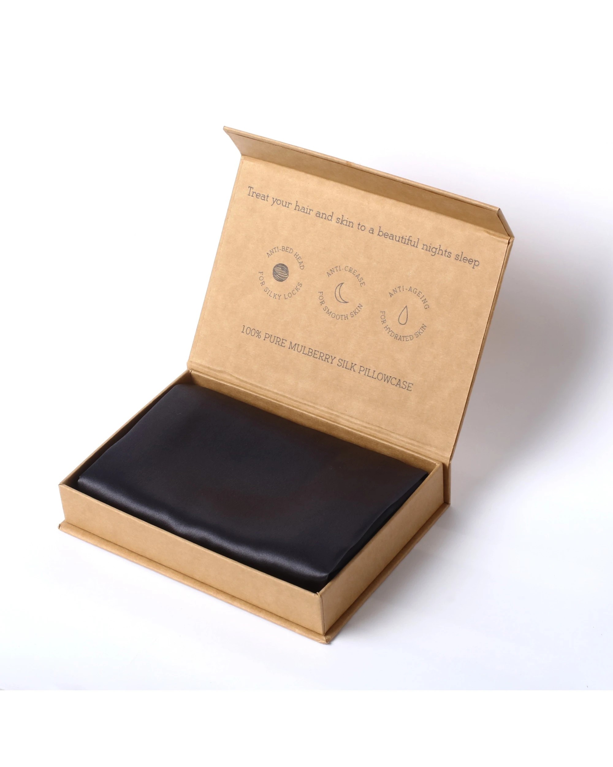 5 Natural Home Luxe Mulberry Silk Pillowcase 25 Momme King Pillowcase 48x90cm Twin Pack - Charcoal, 5 of 5