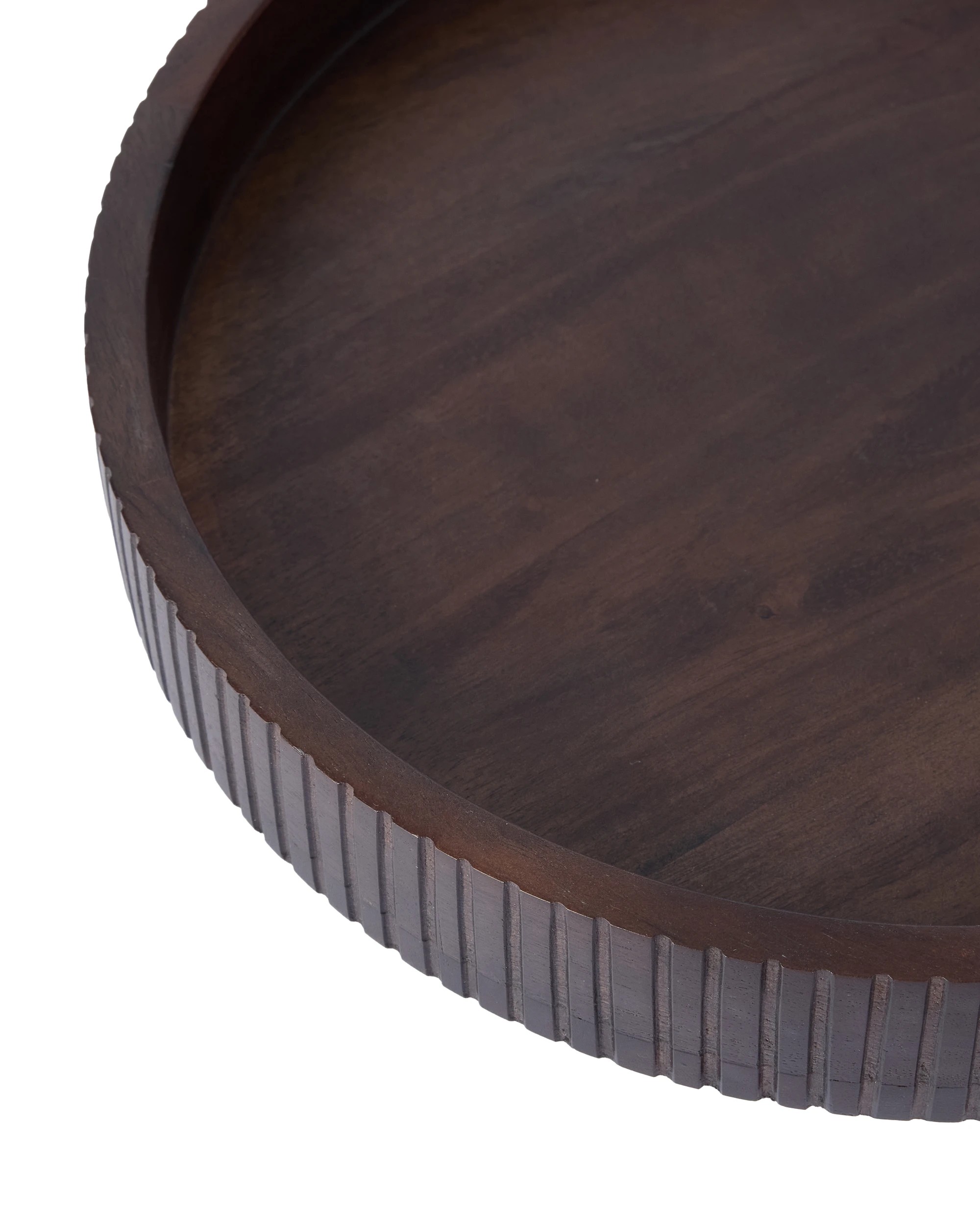 4 Round Walnut Decor Tray, 4 of 6