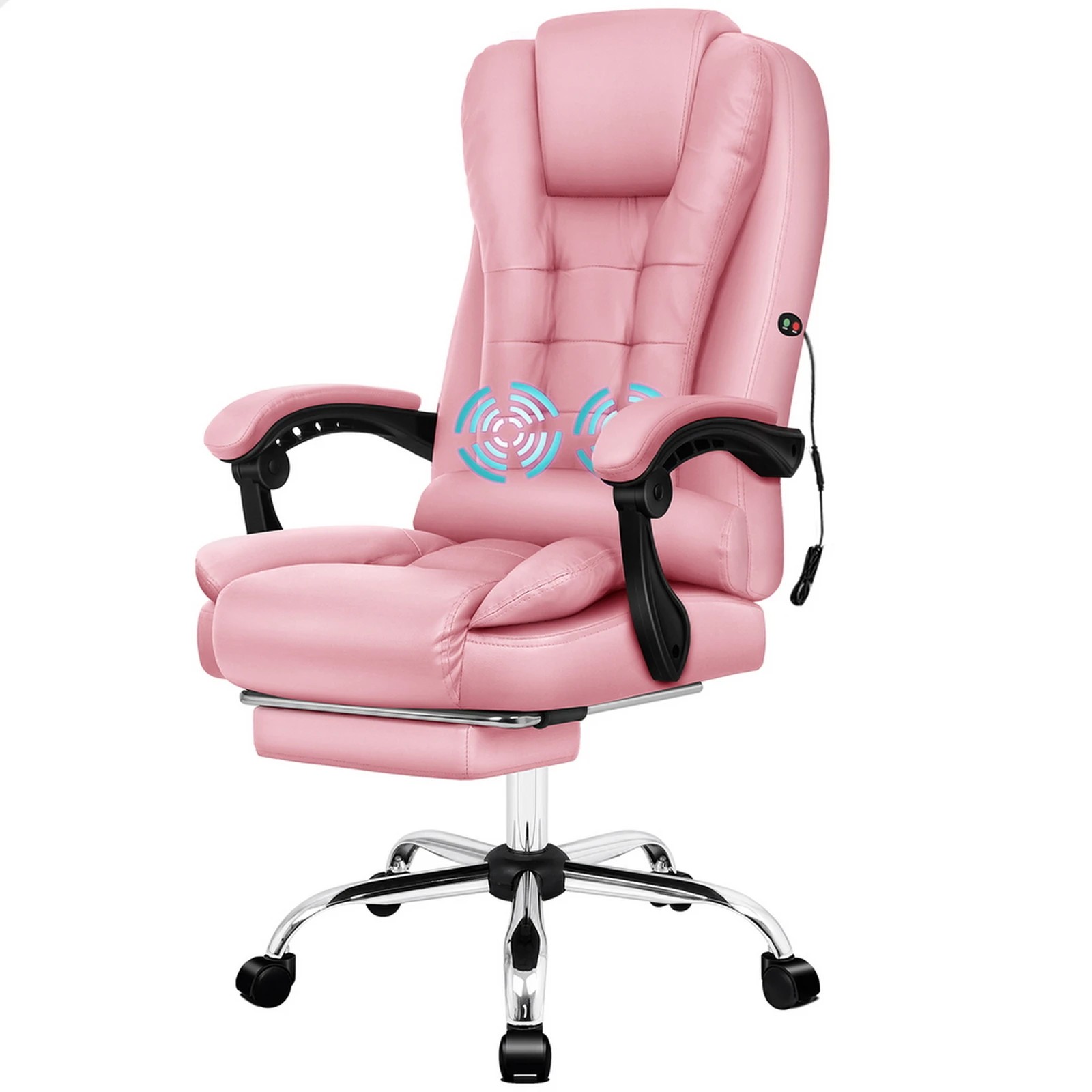 1 Alfordson Massage Office Chair Gaming Seat Executive Racing Leather Computer - Pink, 1 of 10