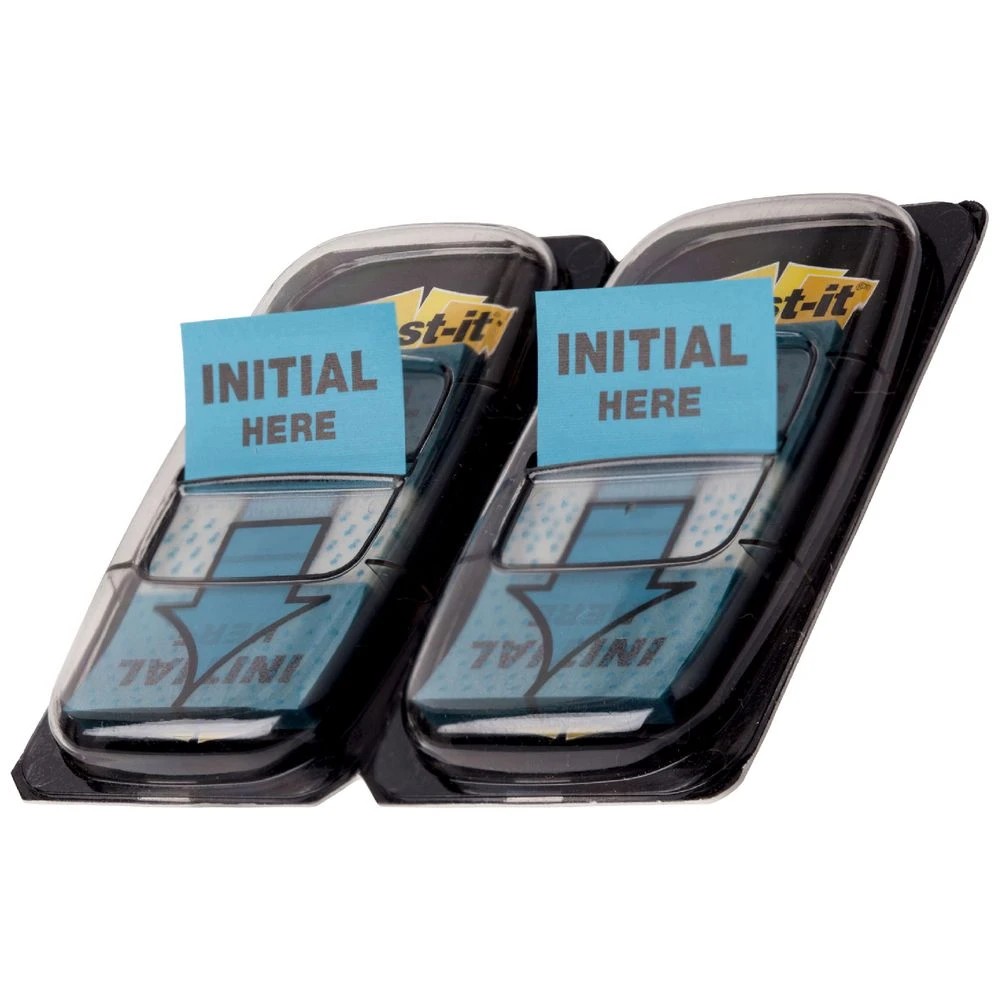 2 Post-it Initial Here Flags 25x43mm Blue 2 Pack, 2 of 6