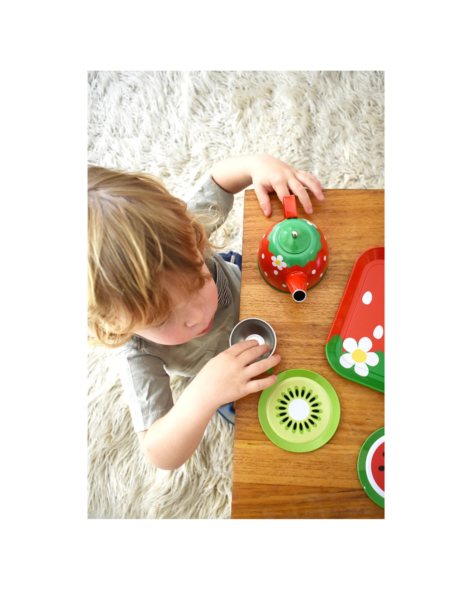 7 Kaper Kidz 15pc Fruit Tin Tea Set Pretend Play Imaginative Play - Multi, 7 of 8