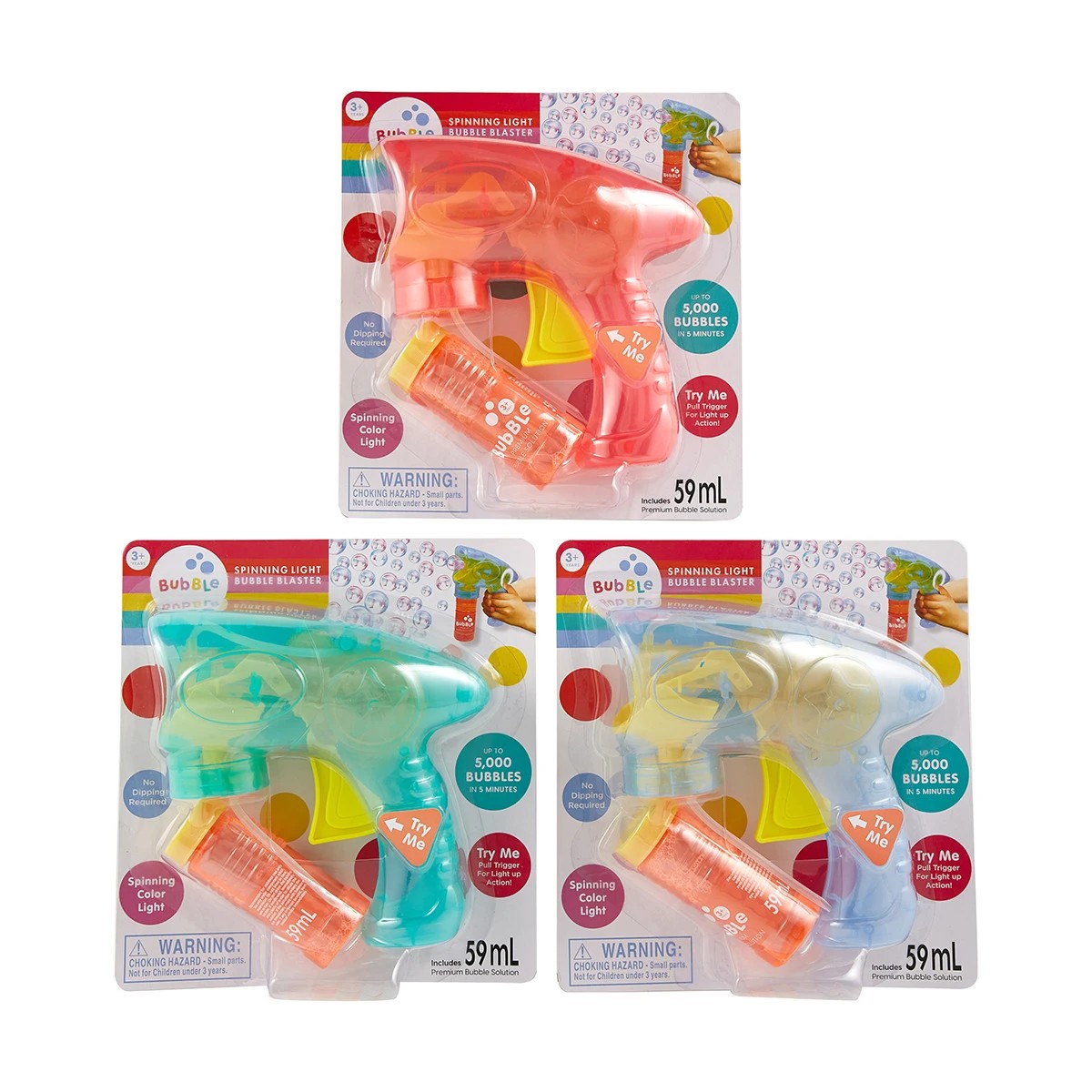 8 Light Up Bubbles Blaster - Assorted, 8 of 10