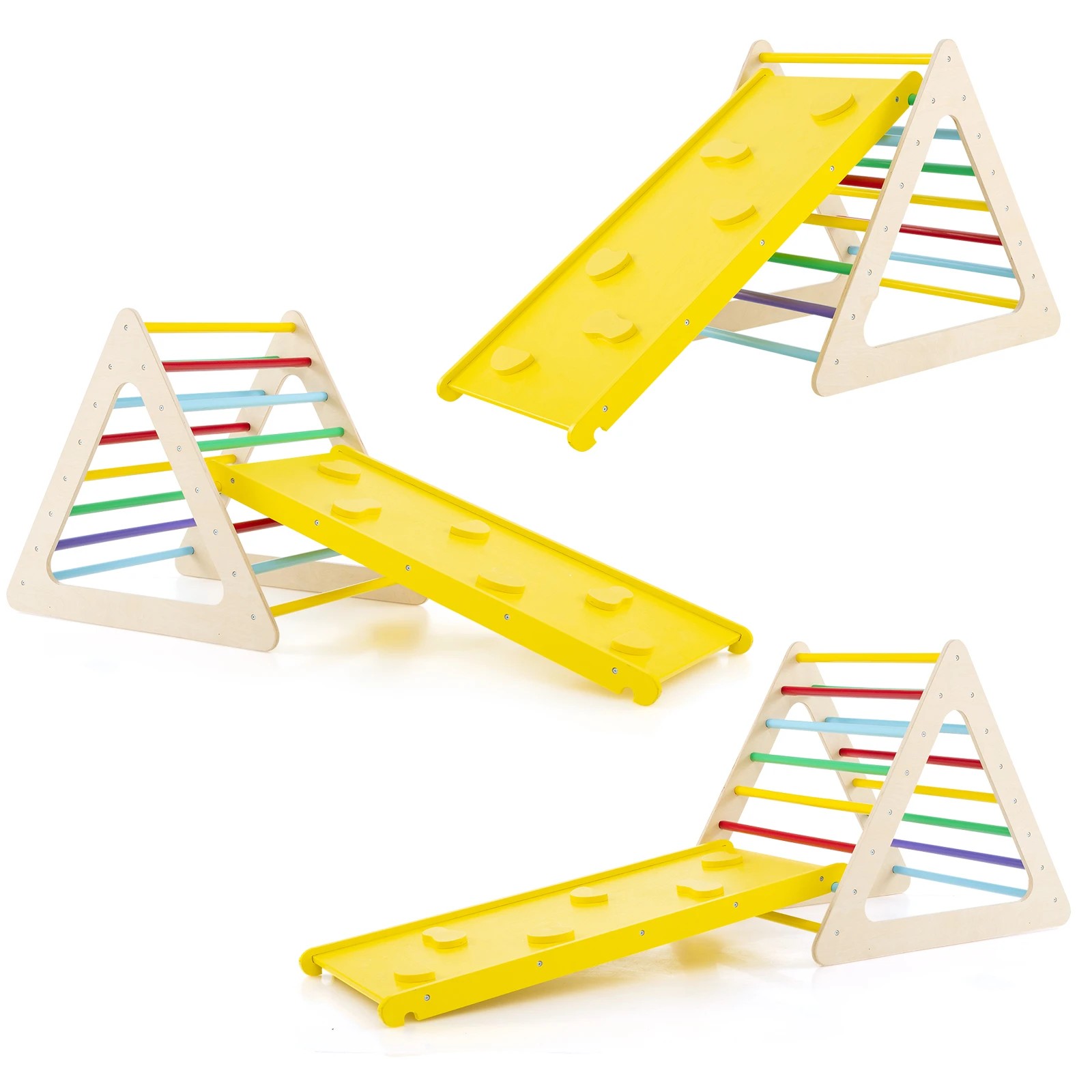 6 Costway Climb Playset 5 in 1 Slide Set Triangle Frame, 6 of 6