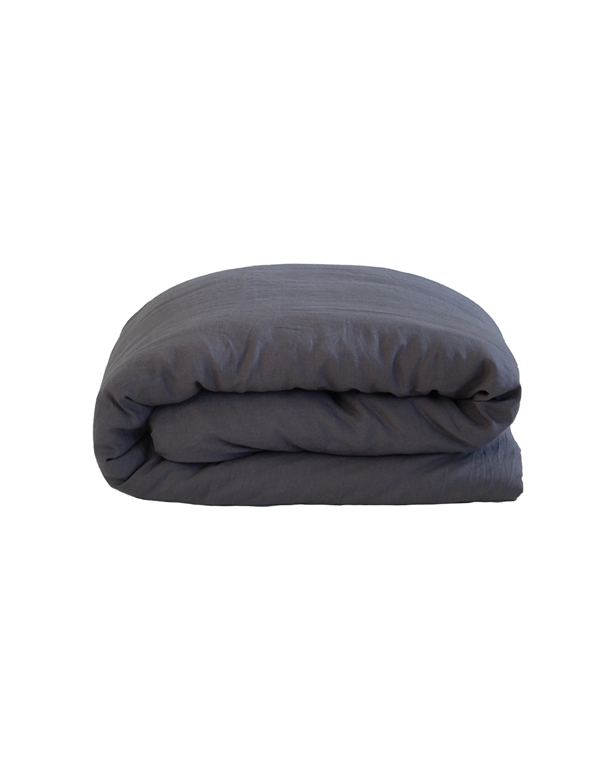 4 BAMBURY French Linen Flax Luxurious Quilt Cover Set - Queen Bed - Charcoal, 4 of 4