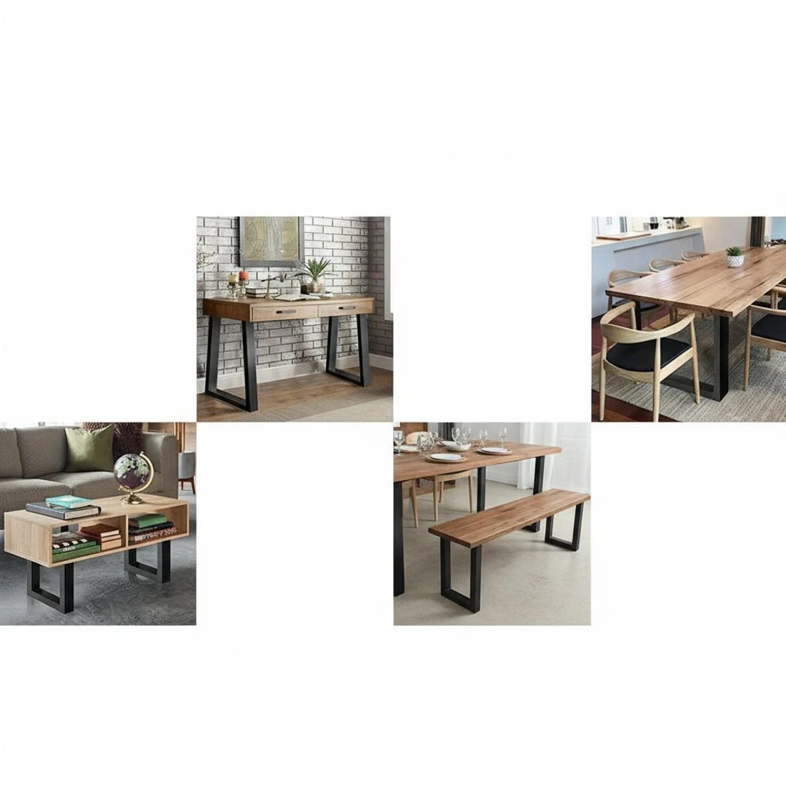 5 Artiss Metal Table Legs DIY X-shaped 71X60CM Set of 2 - Black, 5 of 6