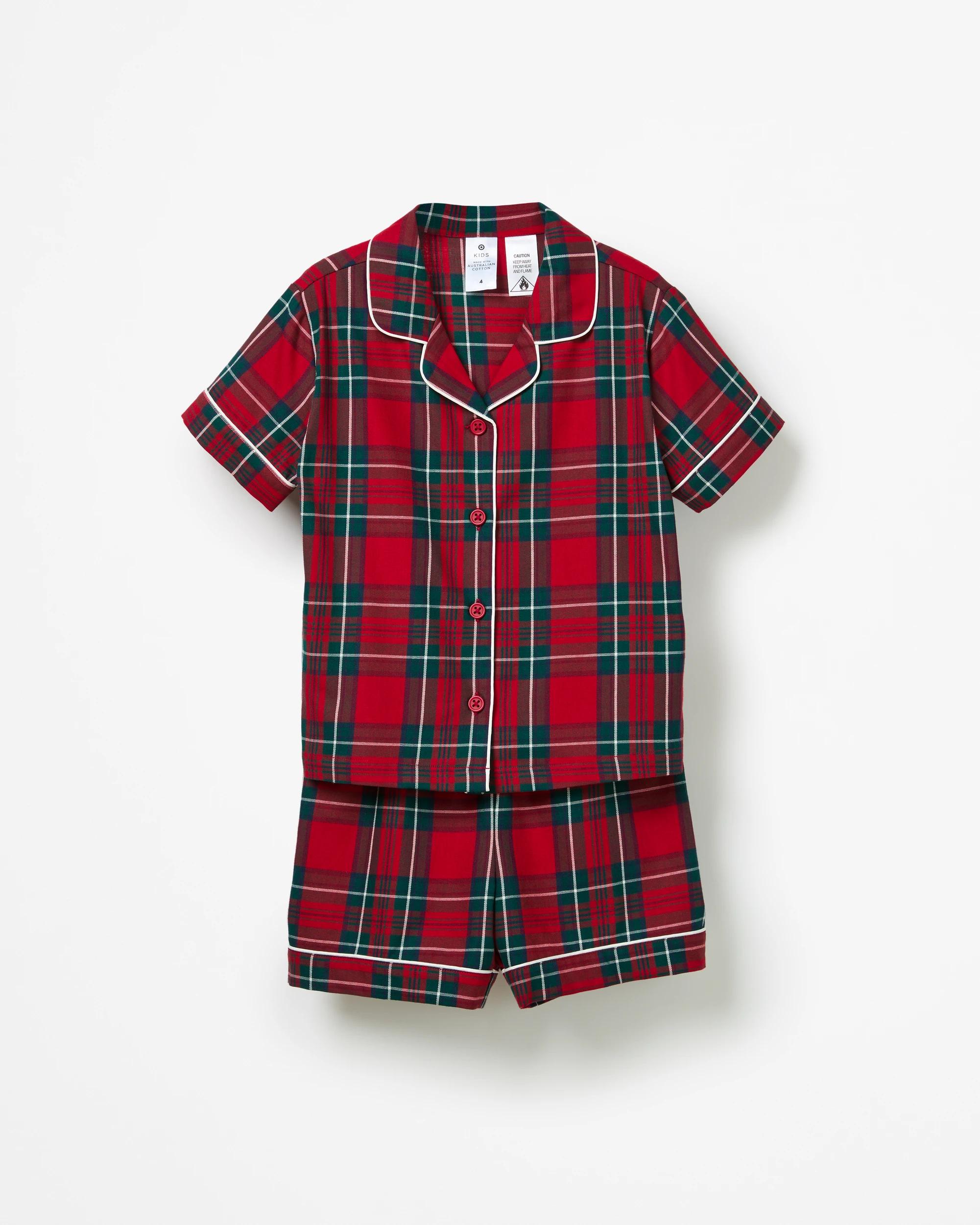 3 Target Family Matching Christmas Check Australian Cotton Younger Kids Pyjama Set RED CHECK, 3 of 8