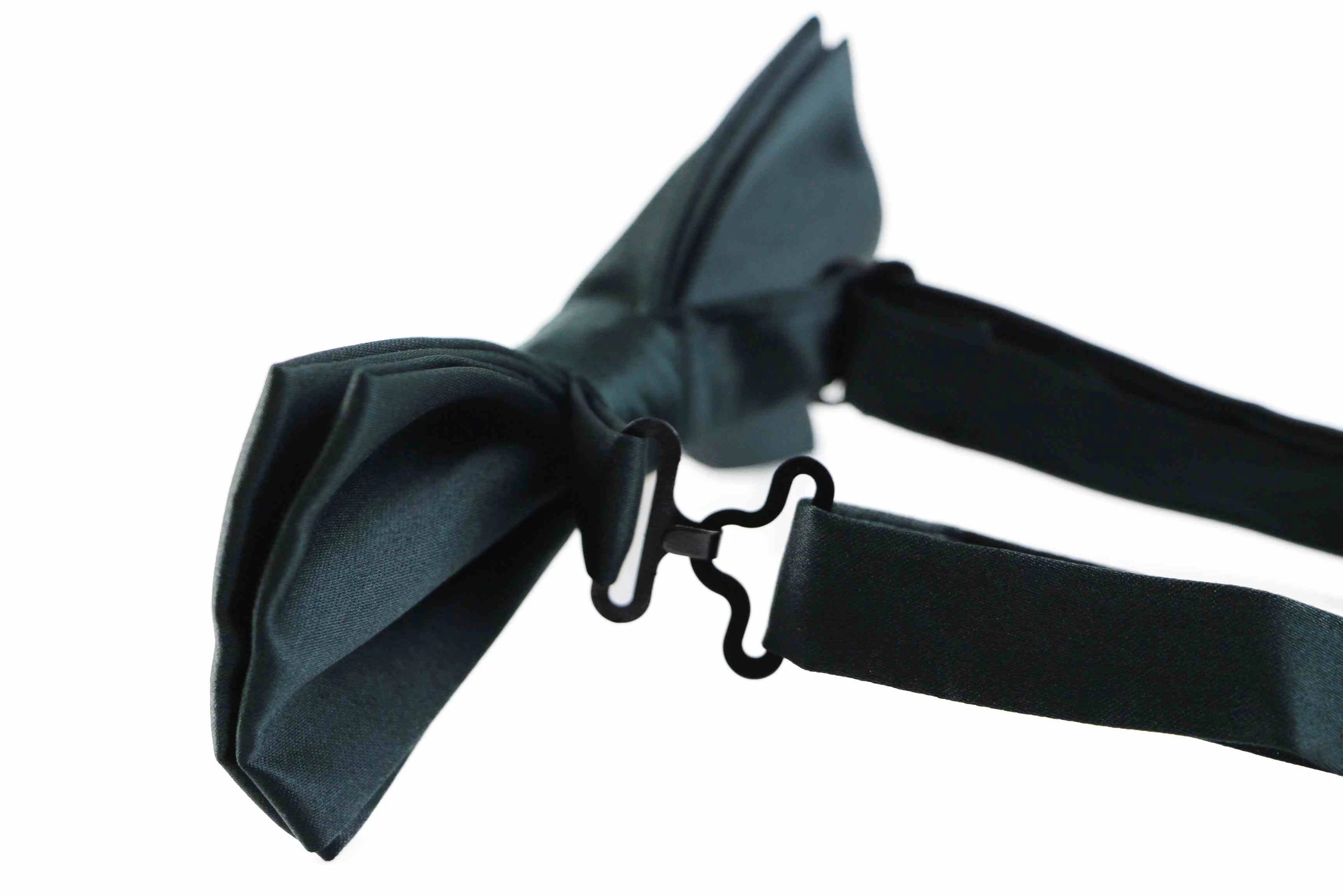 2 Zasel Mens Matt Solid Plain Bottle Green Colour Bow Tie - Green, 2 of 5