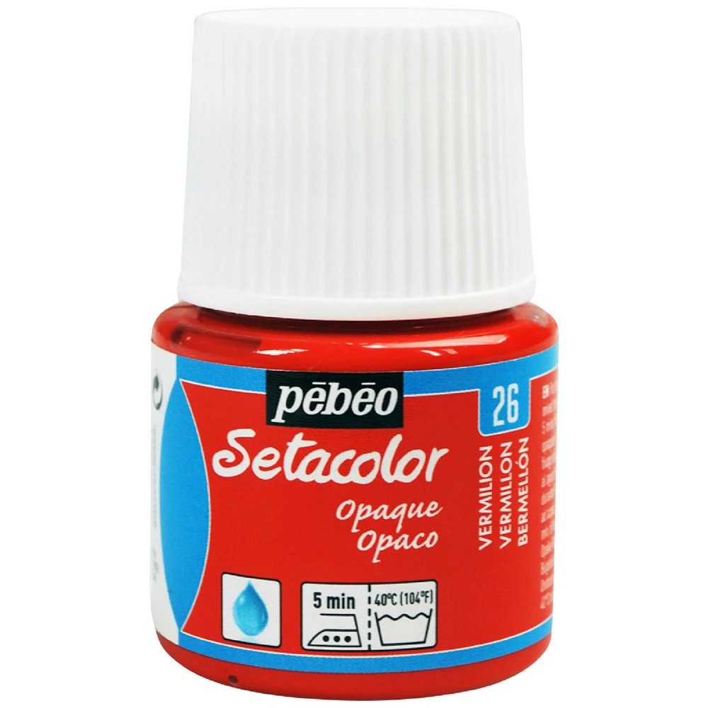 1 Pebeo Setacolor Fabric Paint 45mL Vermillion, 1 of 2