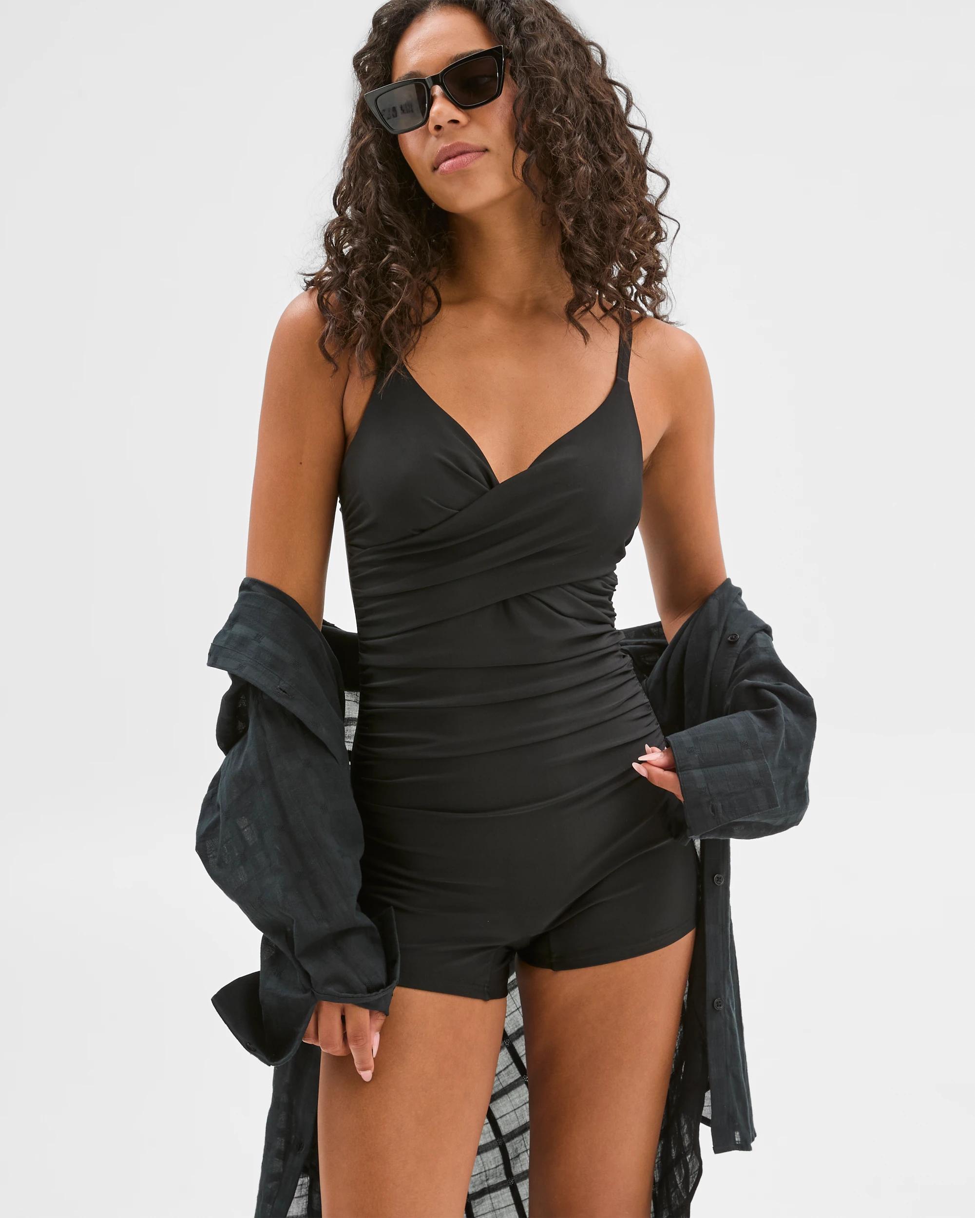 1 Target Boyleg One Piece Bathers - Shape Your Body BLACK, 1 of 7