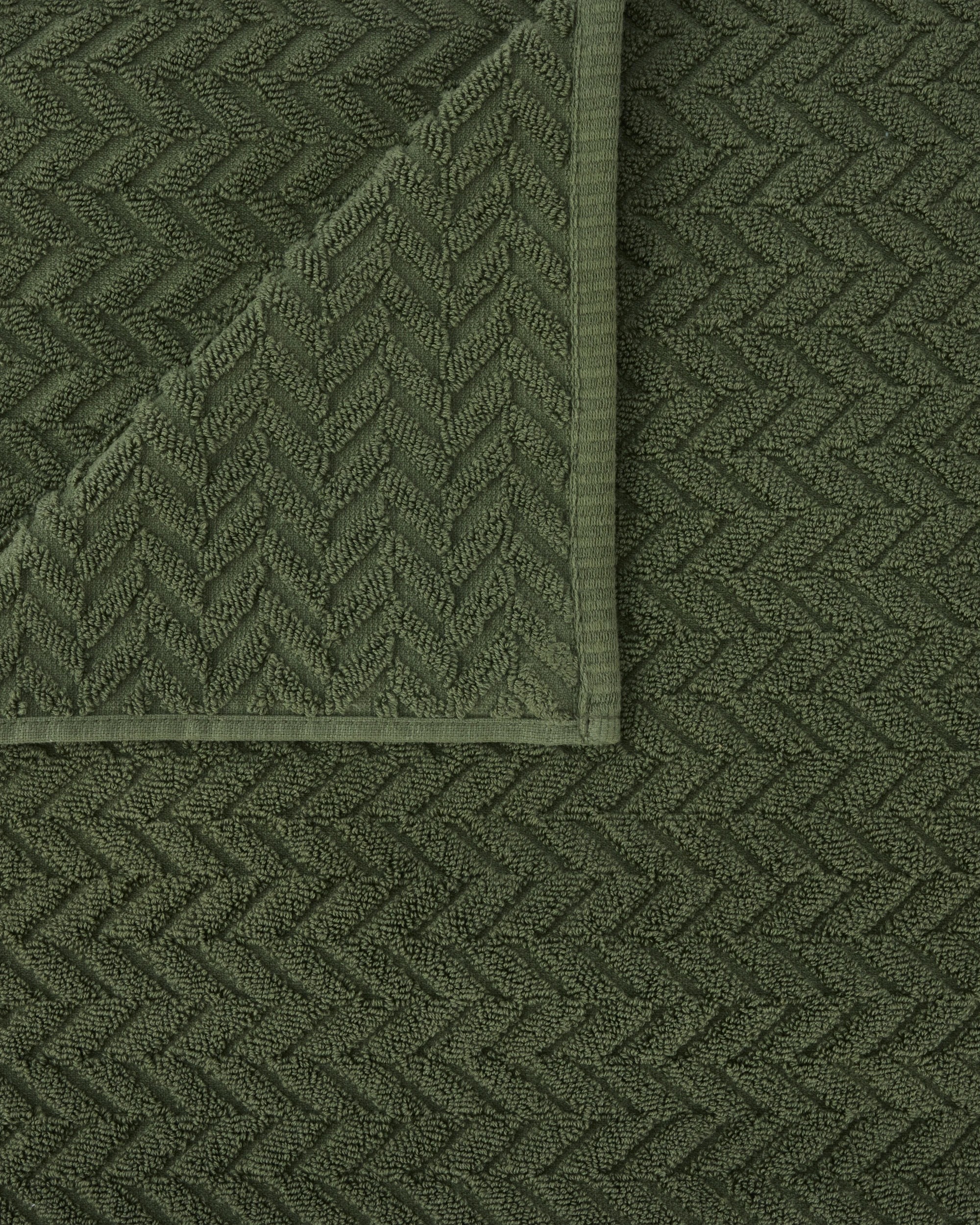 2 Chevron Cotton Bath Sheet - Olive, 2 of 6