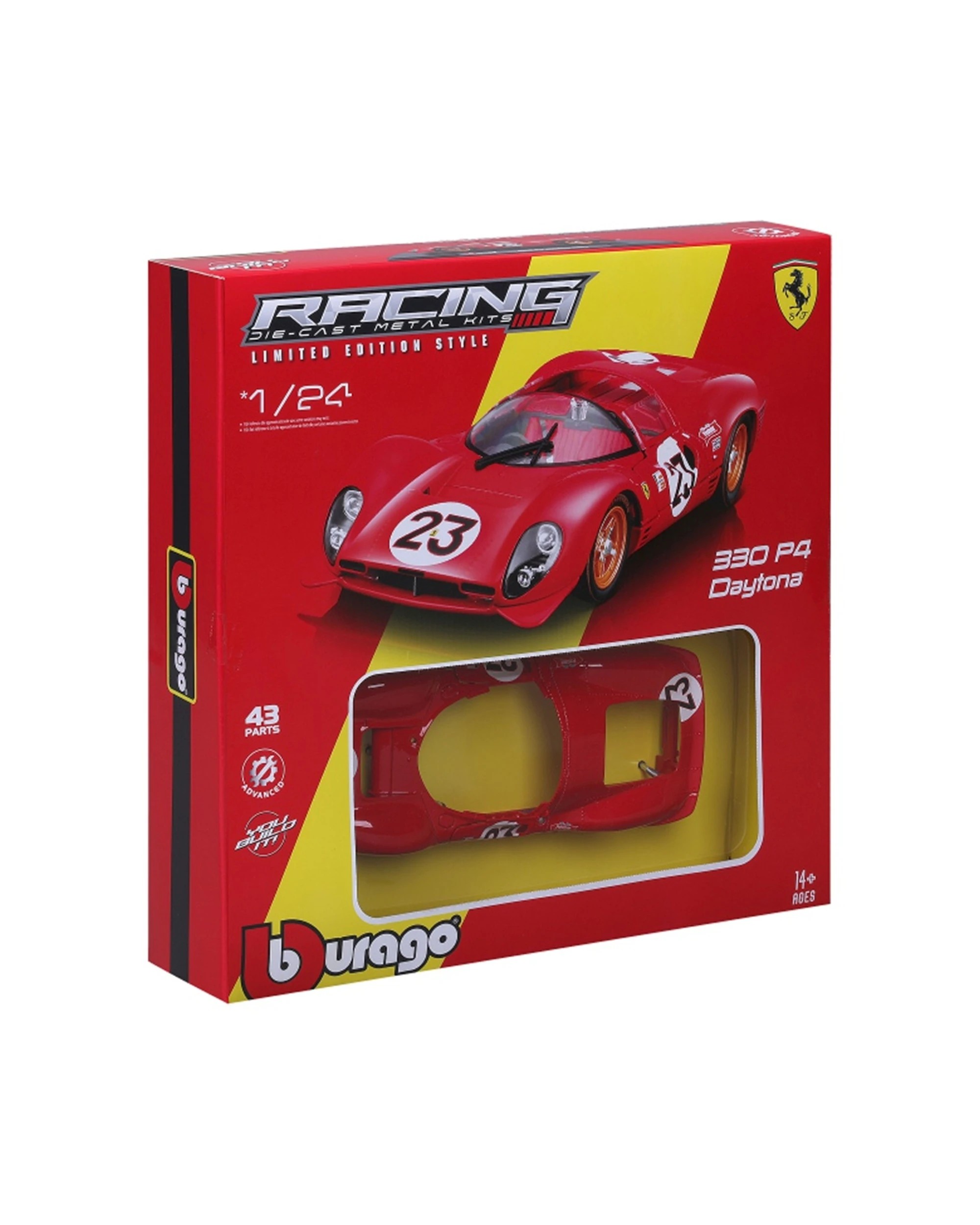 5 Bburago Model Kit 1967 Ferrari 330 P4 Daytona Classic Car - Red, 5 of 7