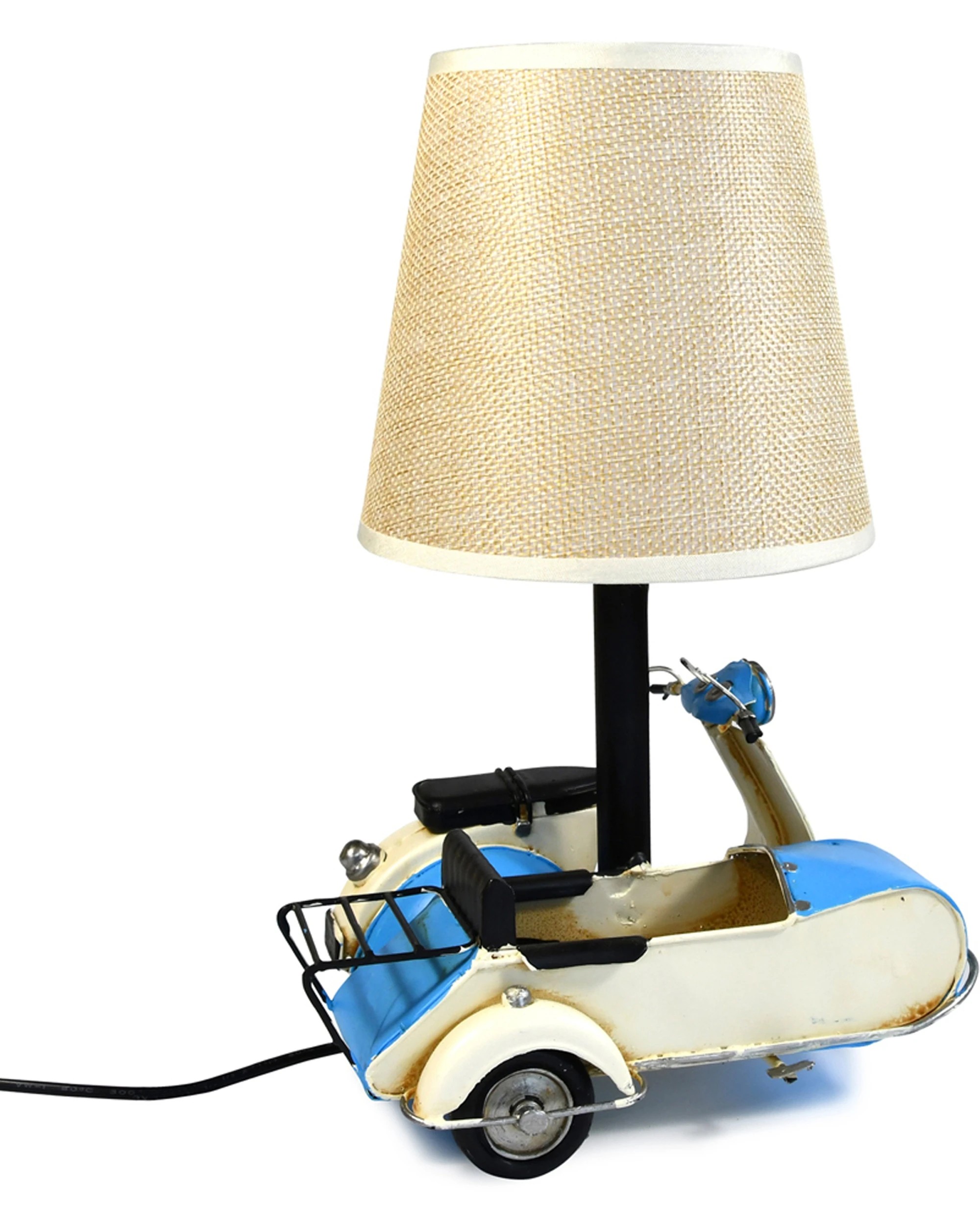 5 Auto Petit USB LED Lamp Scooter & Sidecar Home Decor 18x26cm - Blue, 5 of 6
