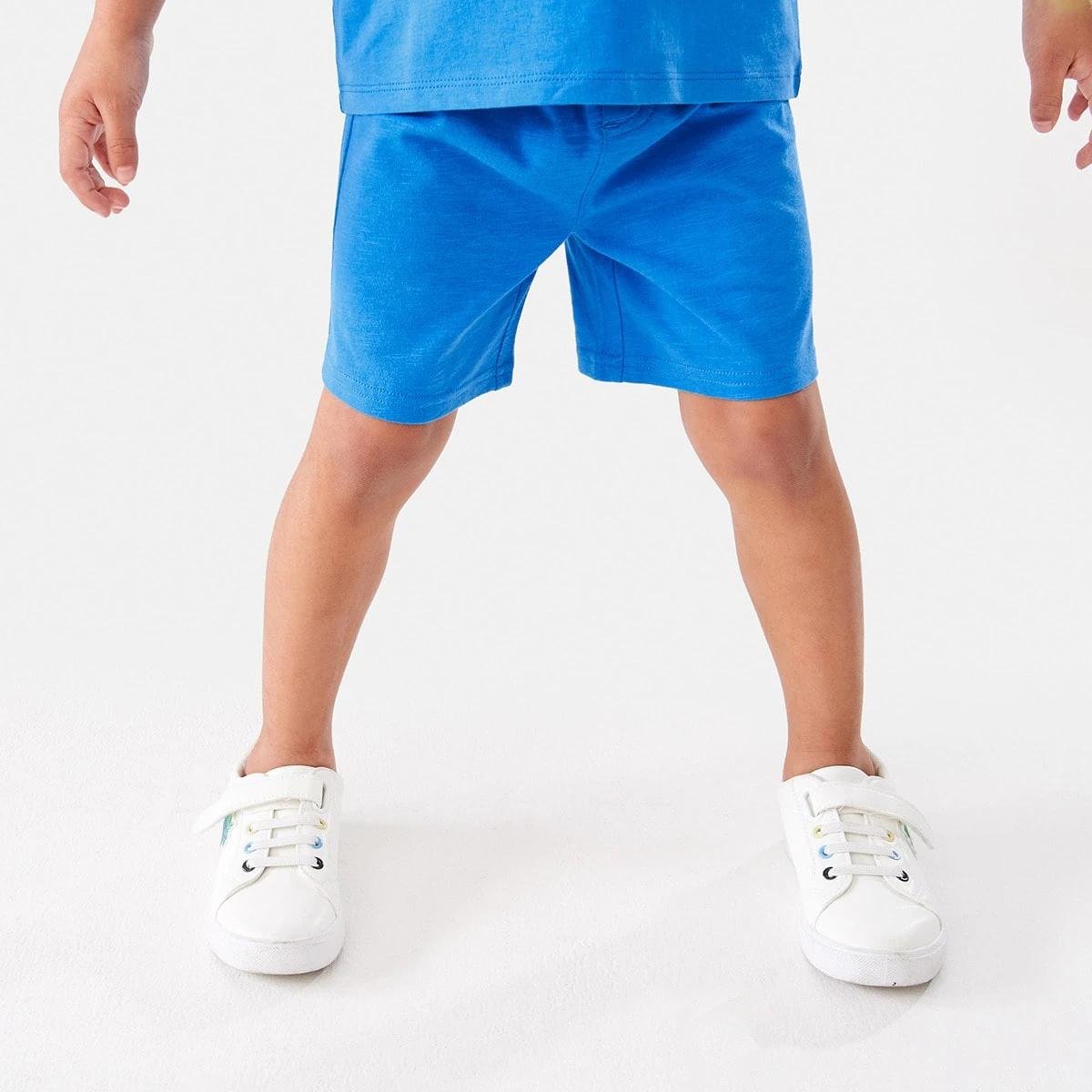 1 Cotton Knit Shorts Fren Blue, 1 of 8