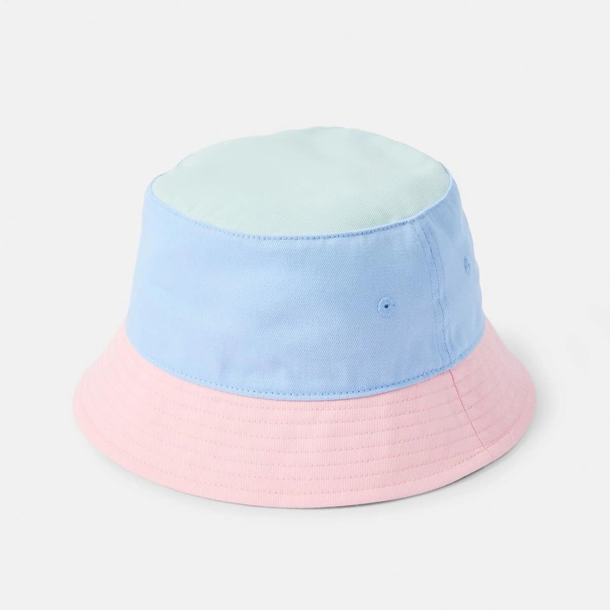 1 Colour Block Bucket Hat Dusk Blue, 1 of 2