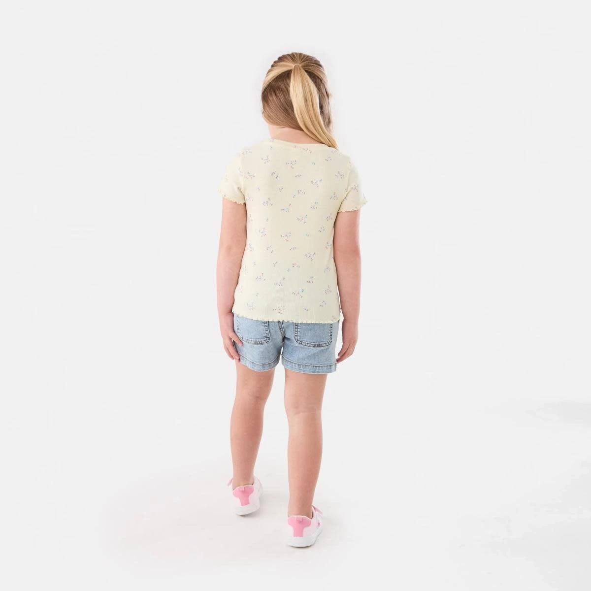 7 Short Sleeve Rib T-shirt BLUSH BLOOMS FLORALS SORBET, 7 of 7