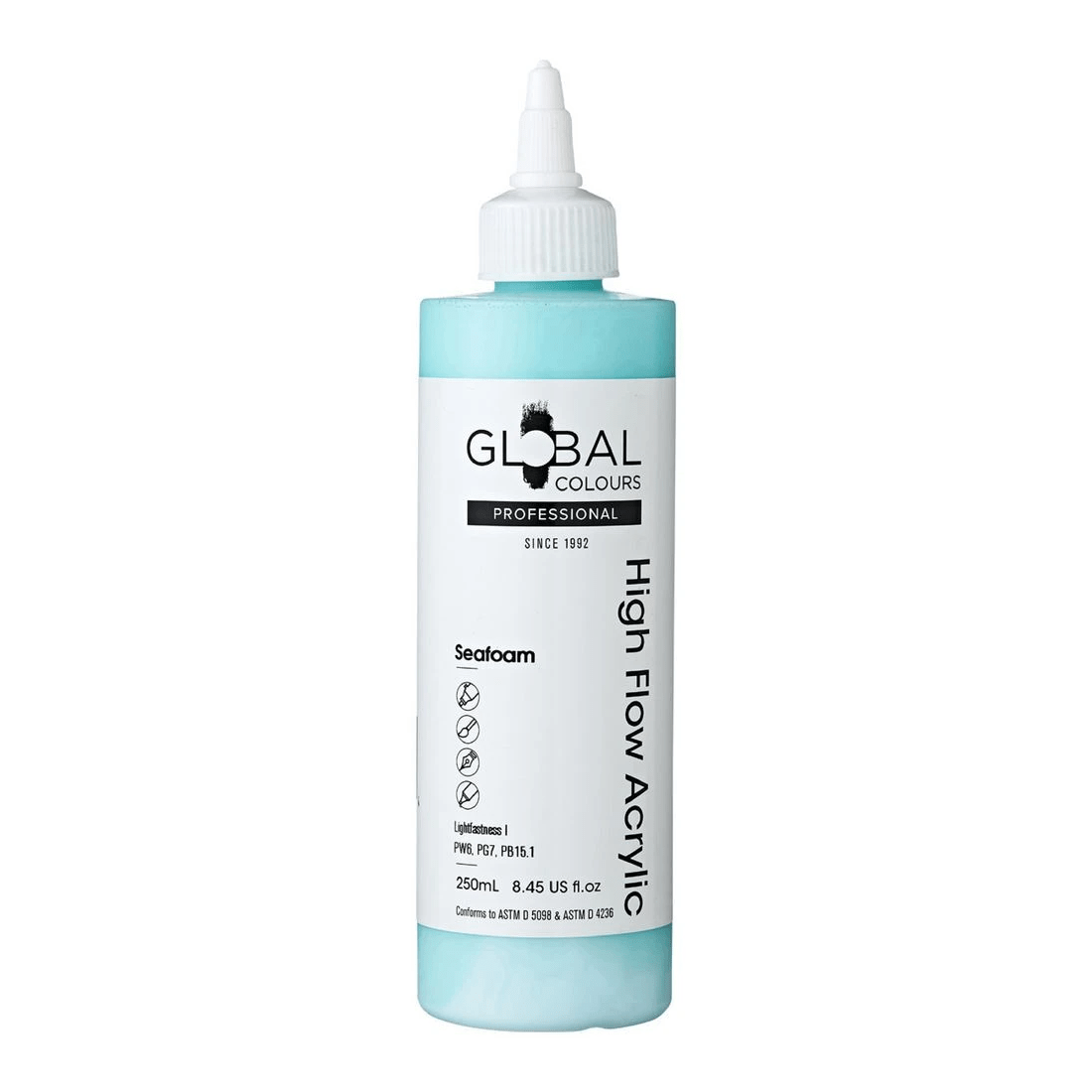 1 Global Colours High Flow Acrylic Paint 250mL Seafoam, 1 of 2