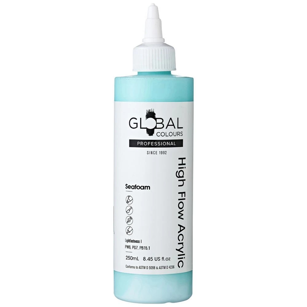 1 Global Colours High Flow Acrylic Paint 250mL Seafoam, 1 of 2