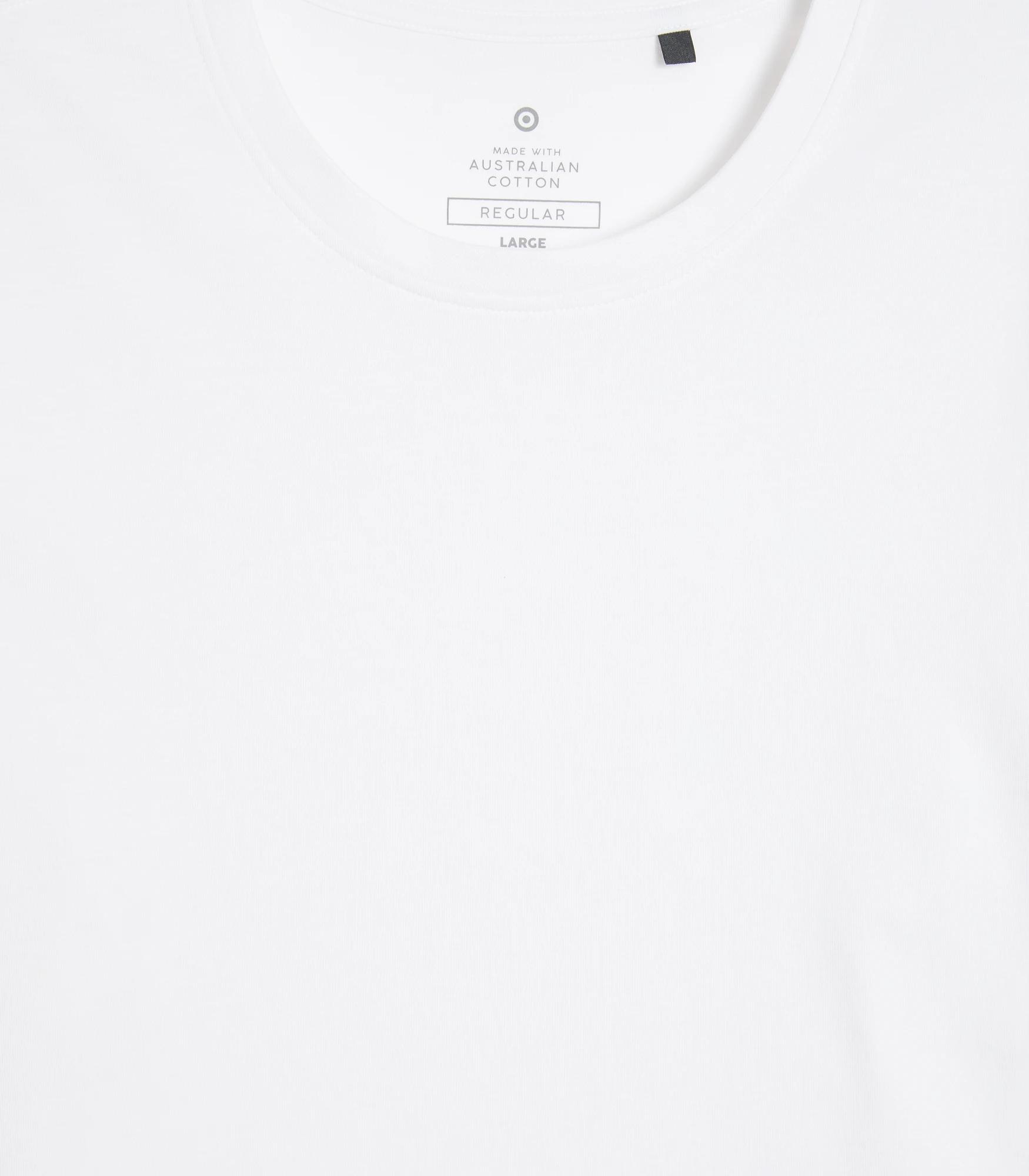 6 Target Australian Cotton Long Sleeve T-shirt WHITE, 6 of 6