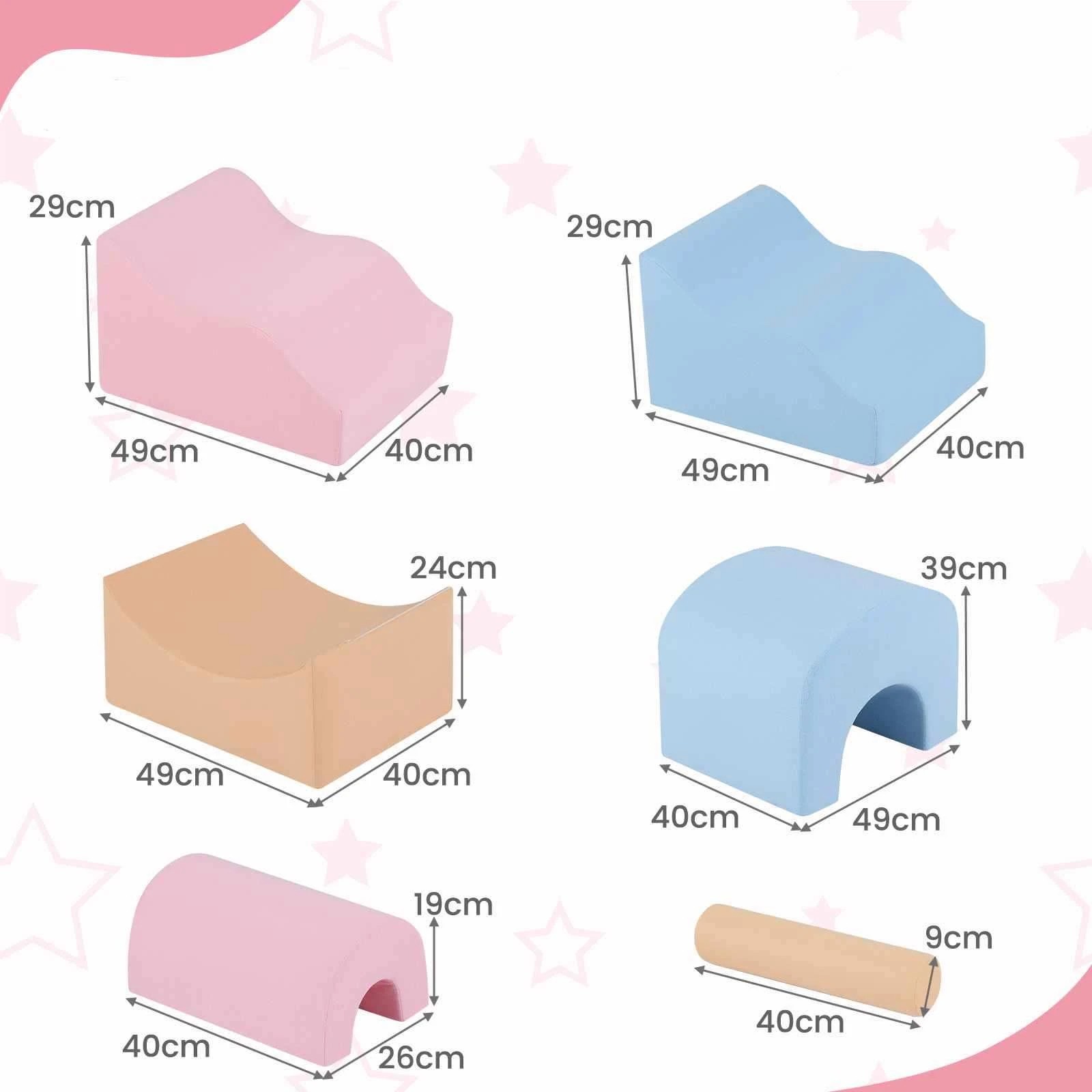 2 Costway 6 Piece Crawl & Climb Foam Play Set Climbing Blocks Soft Toys Indoor Gym Playset - Multi, 2 of 3
