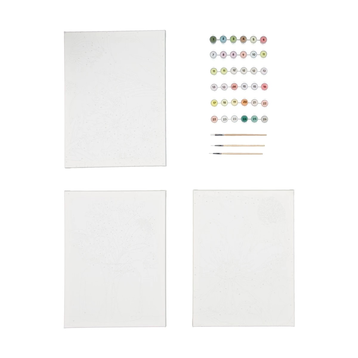 3 3 Pack Paint by Numbers - Floral, 3 of 9