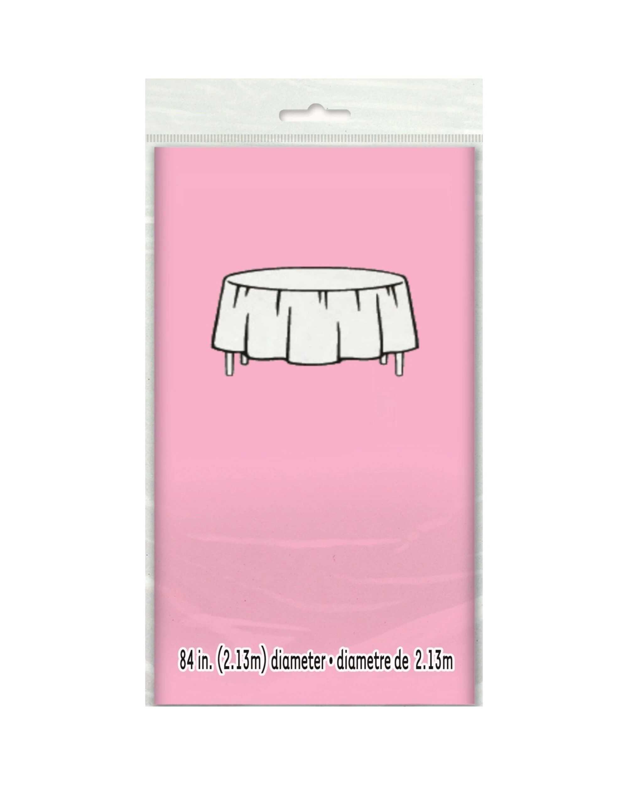 3 Unique Lovely Pink Round Plastic Tablecloth - Light Pink, 3 of 3