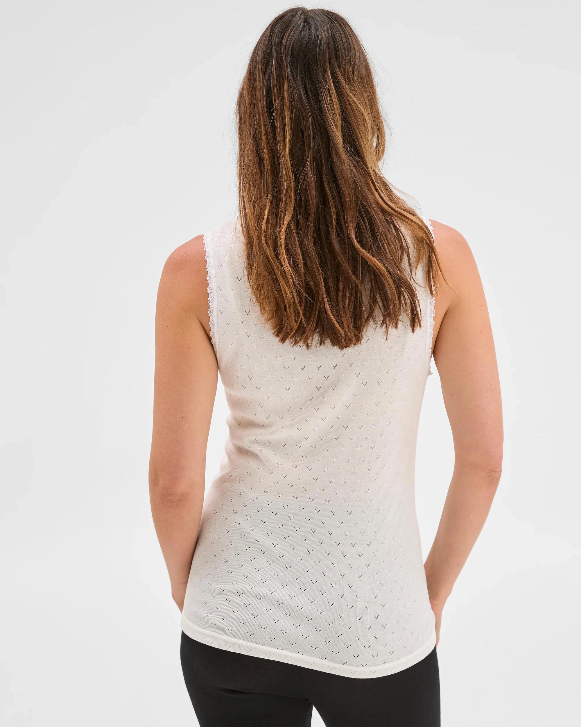 5 Target Woman Pointelle Knit Thermal Vest WHITE, 5 of 5