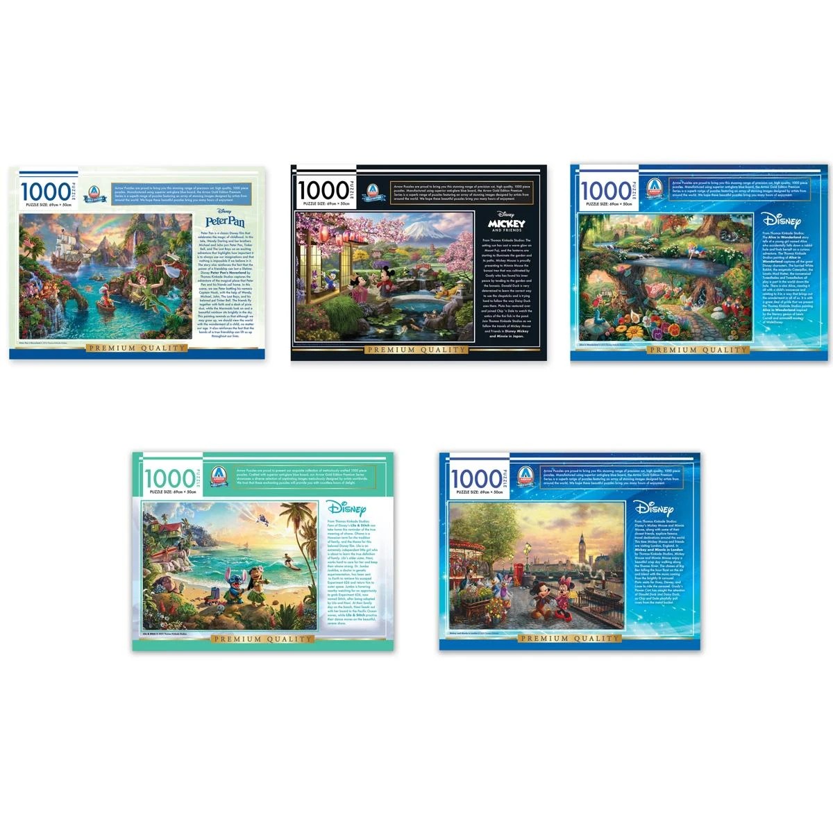 7 1000 Piece Arrow Disney Gold Edition Premium Series Puzzle - Assorted, 7 of 7