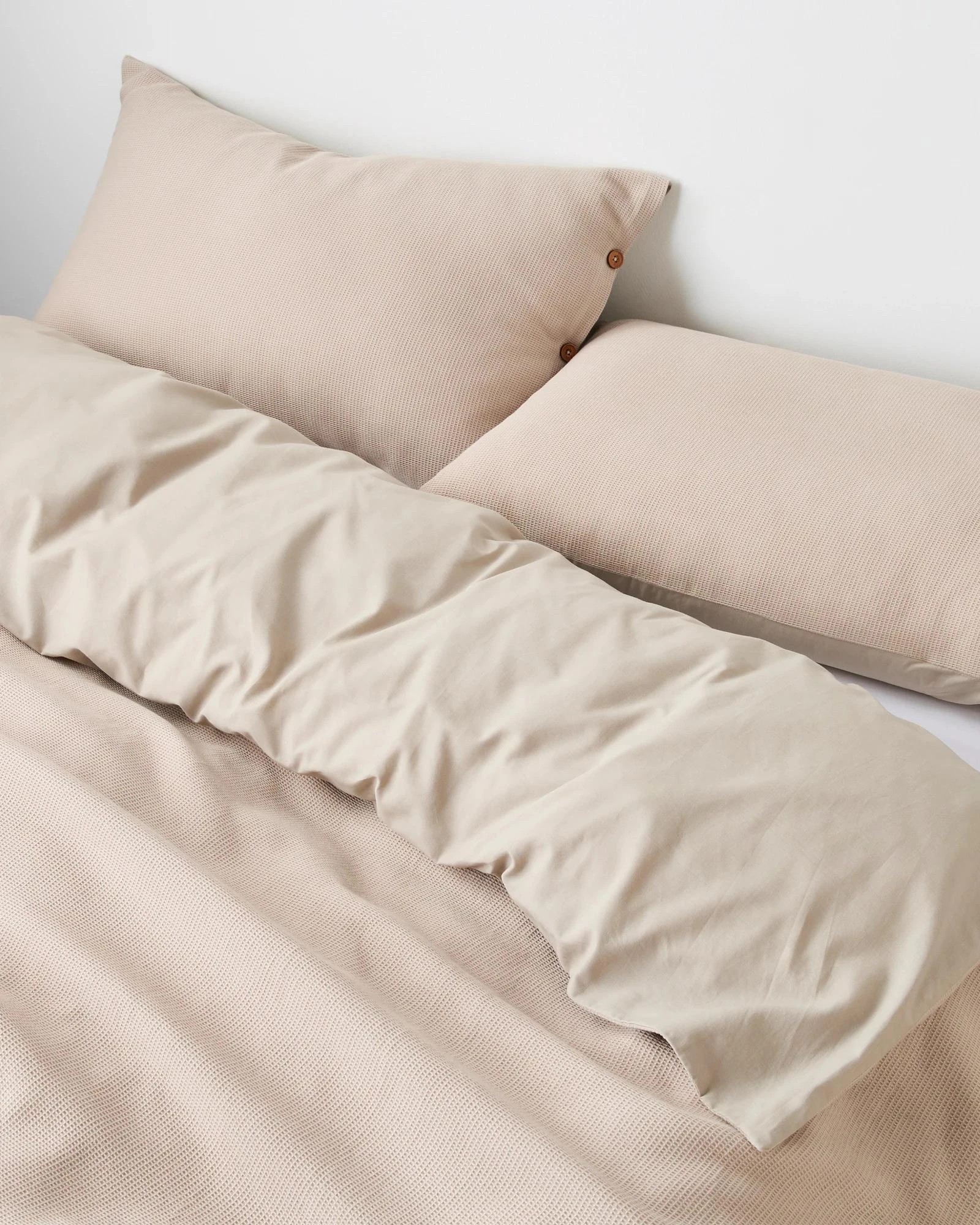 2 Target Nico Mini Waffle Australian Cotton Quilt Cover Set - Queen Bed - Natural, 2 of 3